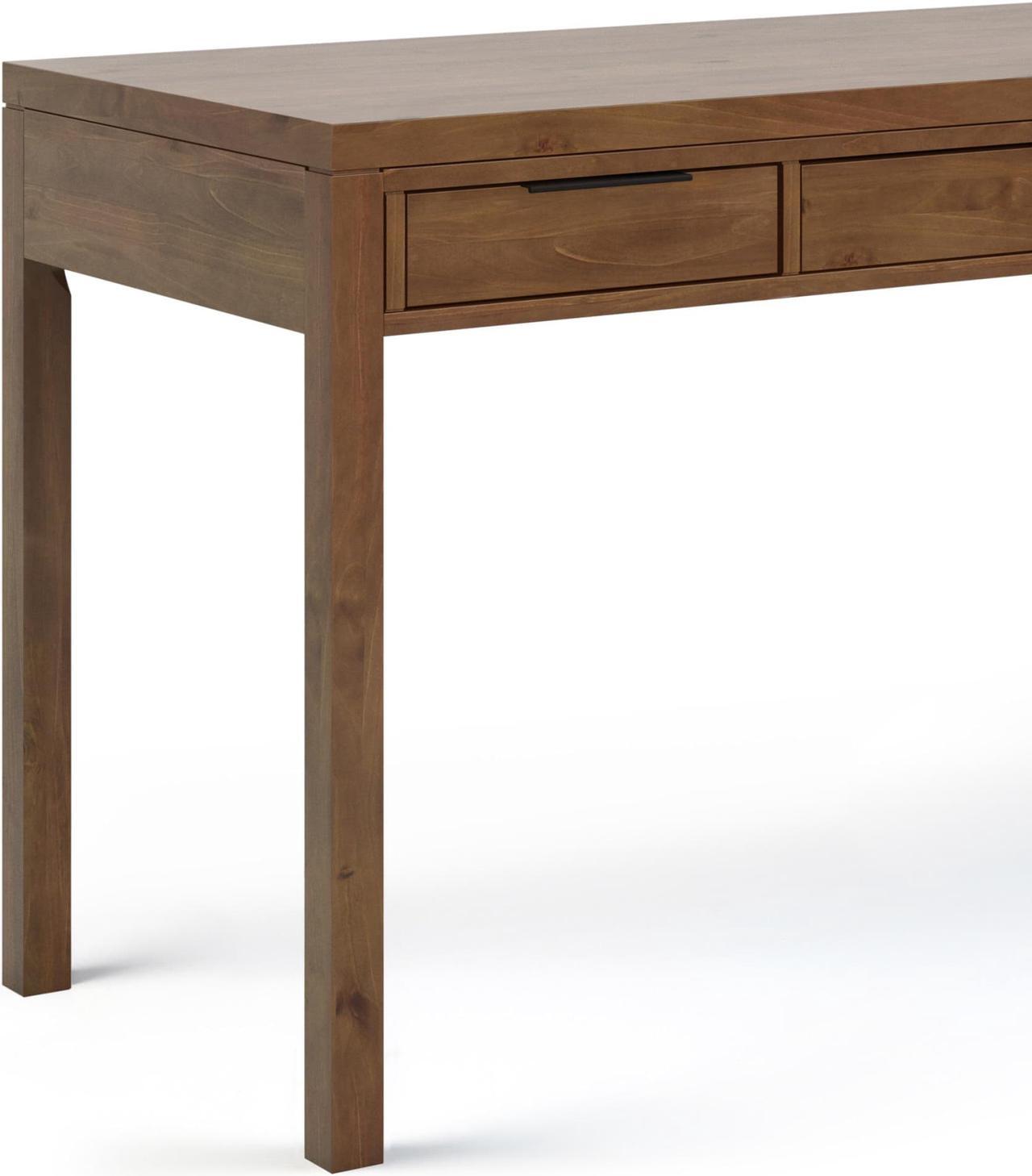 Alt view image 3 of 6 - Hollander SOLID WOOD Contemporary 60 inch Wide Desk in Medium Saddle Brown