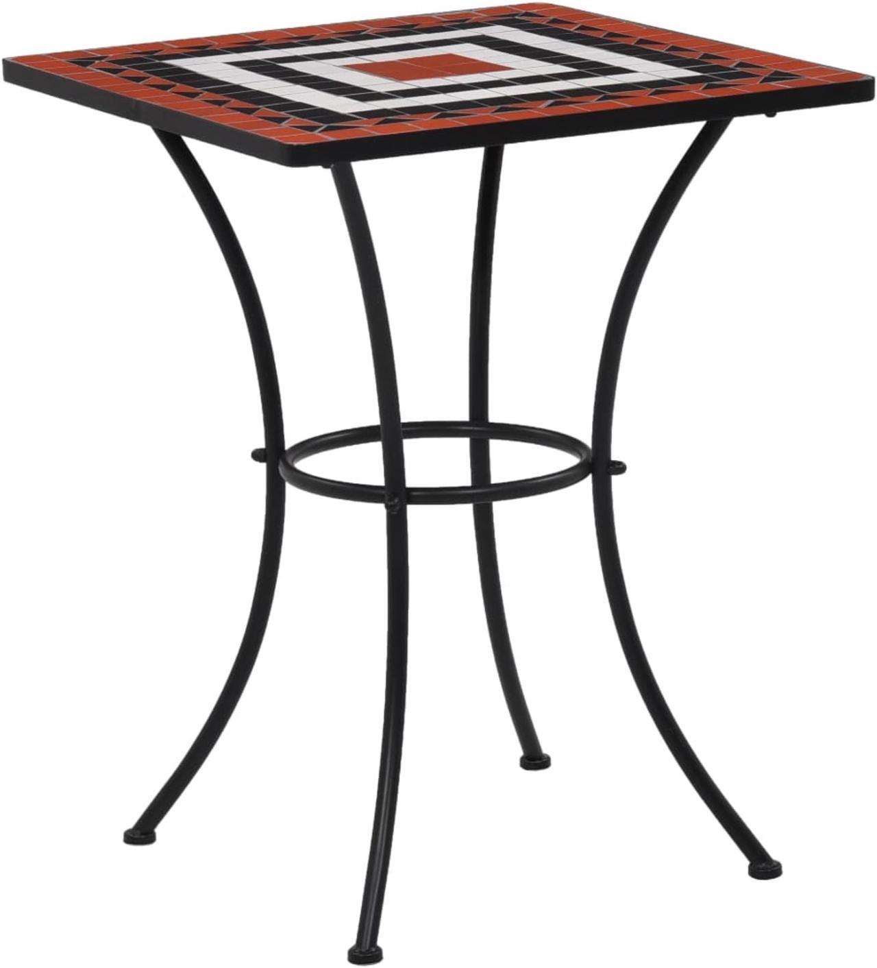 Alt view image 12 of 14 - vidaXL Mosaic Table Outdoor Side Table Garden Table Ceramic Terracotta and White
