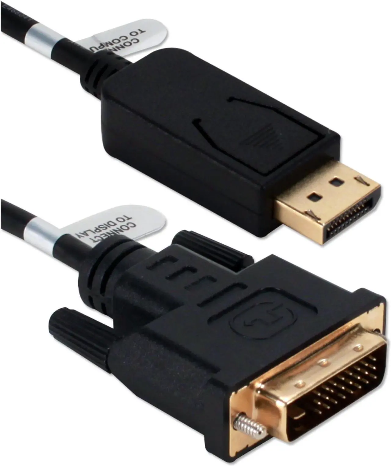 Alt view image 3 of 6 - QVS 6ft. DisplayPort - DVI m/m