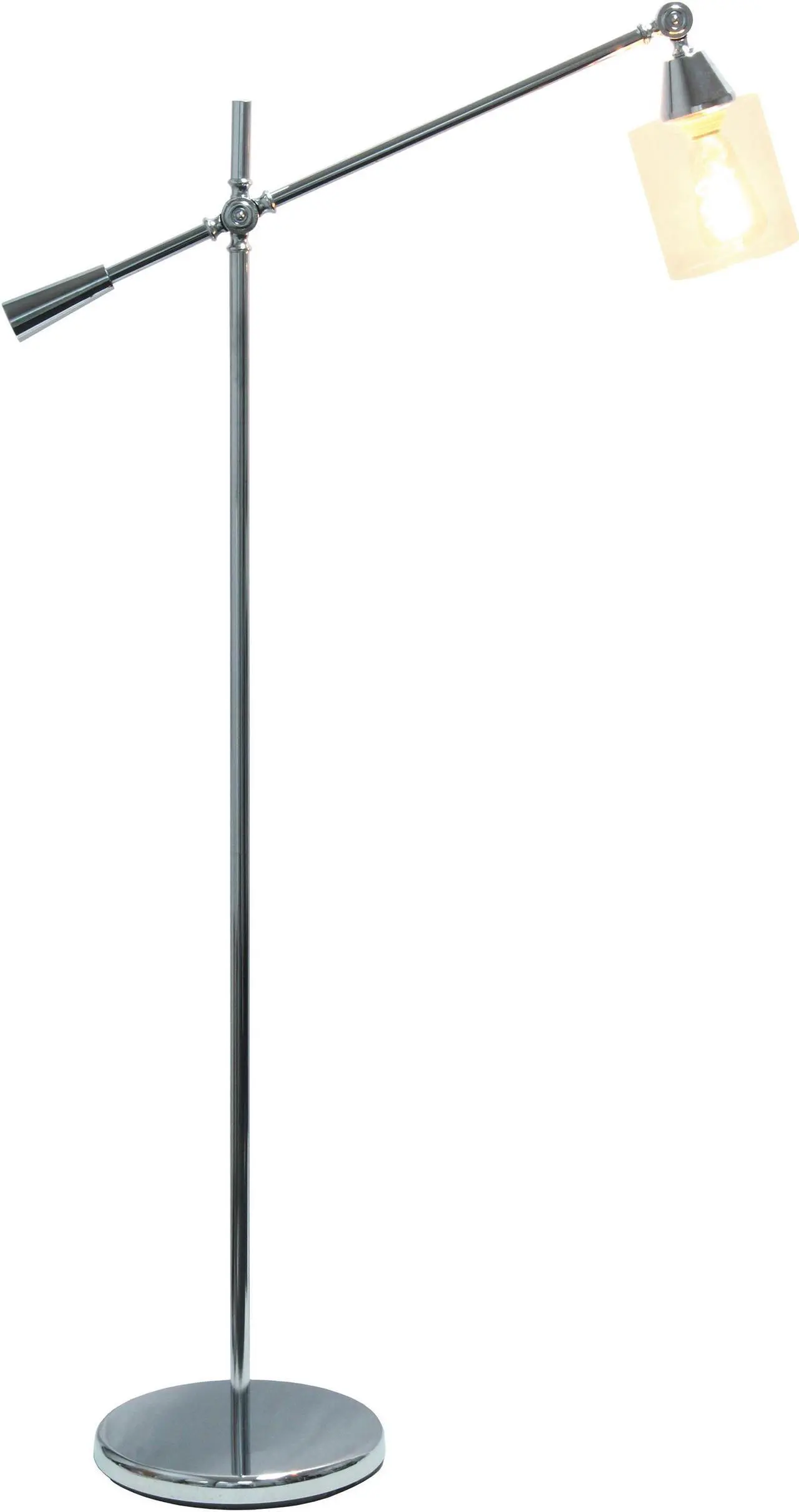 Alt view image 3 of 8 - Lalia Home Swing Arm Floor Lamp with Clear Glass Cylindrical Shade, Chrome