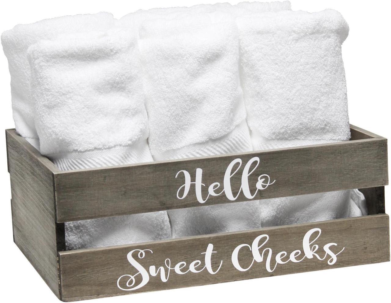 Alt view image 20 of 20 - Elegant Designs Three Piece Decorative Wood Bathroom Set, Large, Cheeky  (1 Towel Holder, 1 Frame, 1 Toilet Paper Holder)