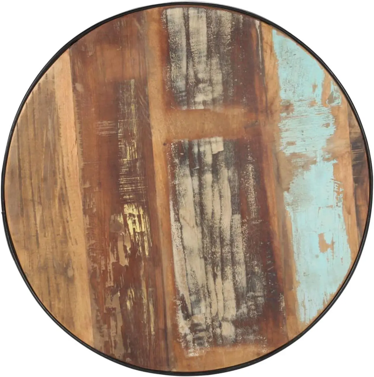Alt view image 4 of 15 - vidaXL Coffee Table Black  26.8"x26.8"x14.2" Solid Reclaimed Wood