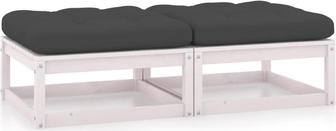 Alt view image 8 of 12 - vidaXL Patio Furniture 2 Pcs Outdoor Patio Ottoman for Garden with Cushions