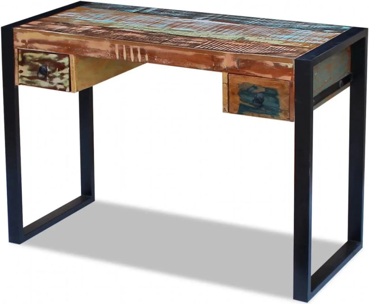 Alt view image 12 of 15 - vidaXL Desk Home Office Desk Computer Desk Workstation Solid Wood Reclaimed