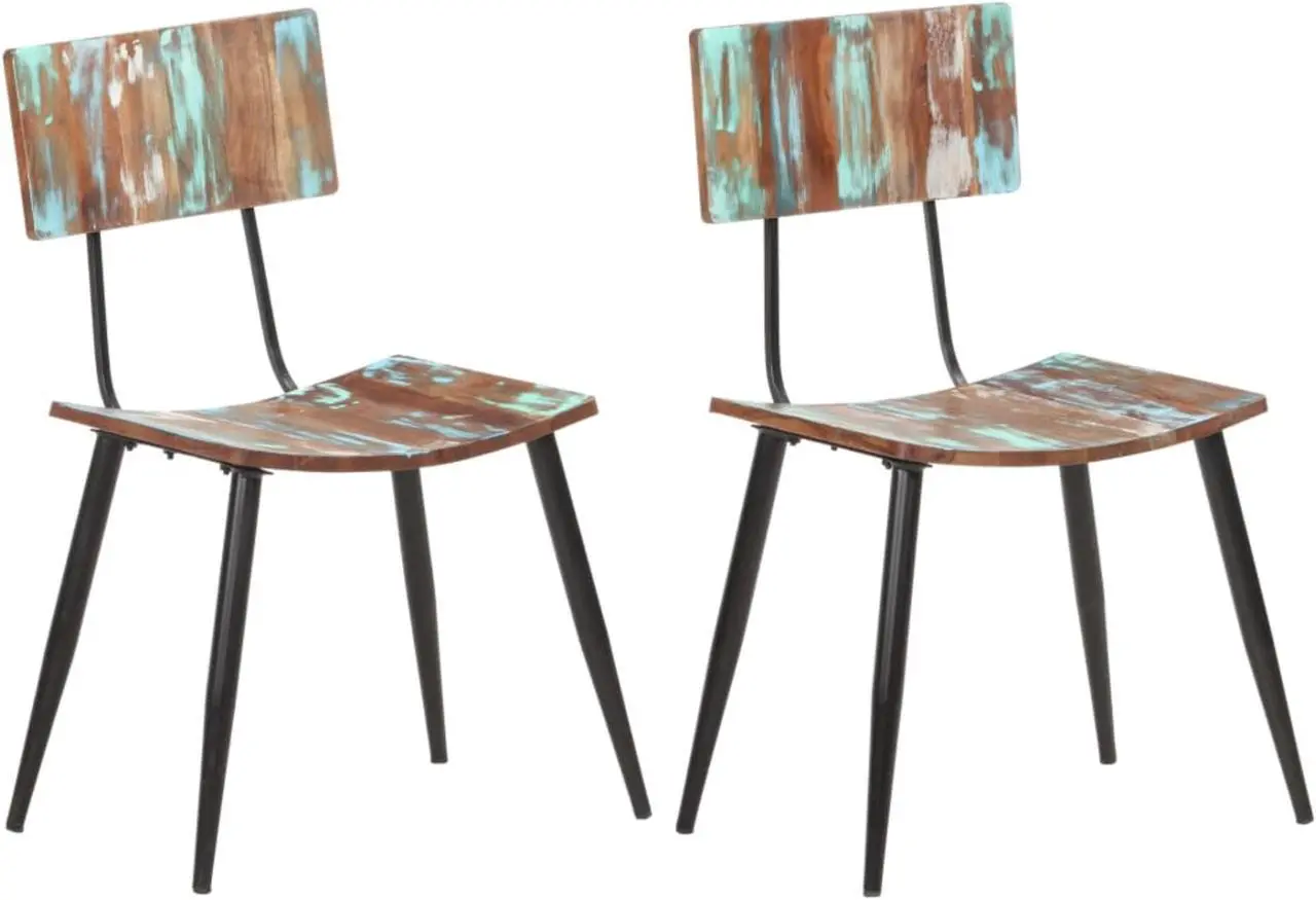 Alt view image 2 of 9 - vidaXL Dining Chairs 2 pcs Solid Reclaimed Wood