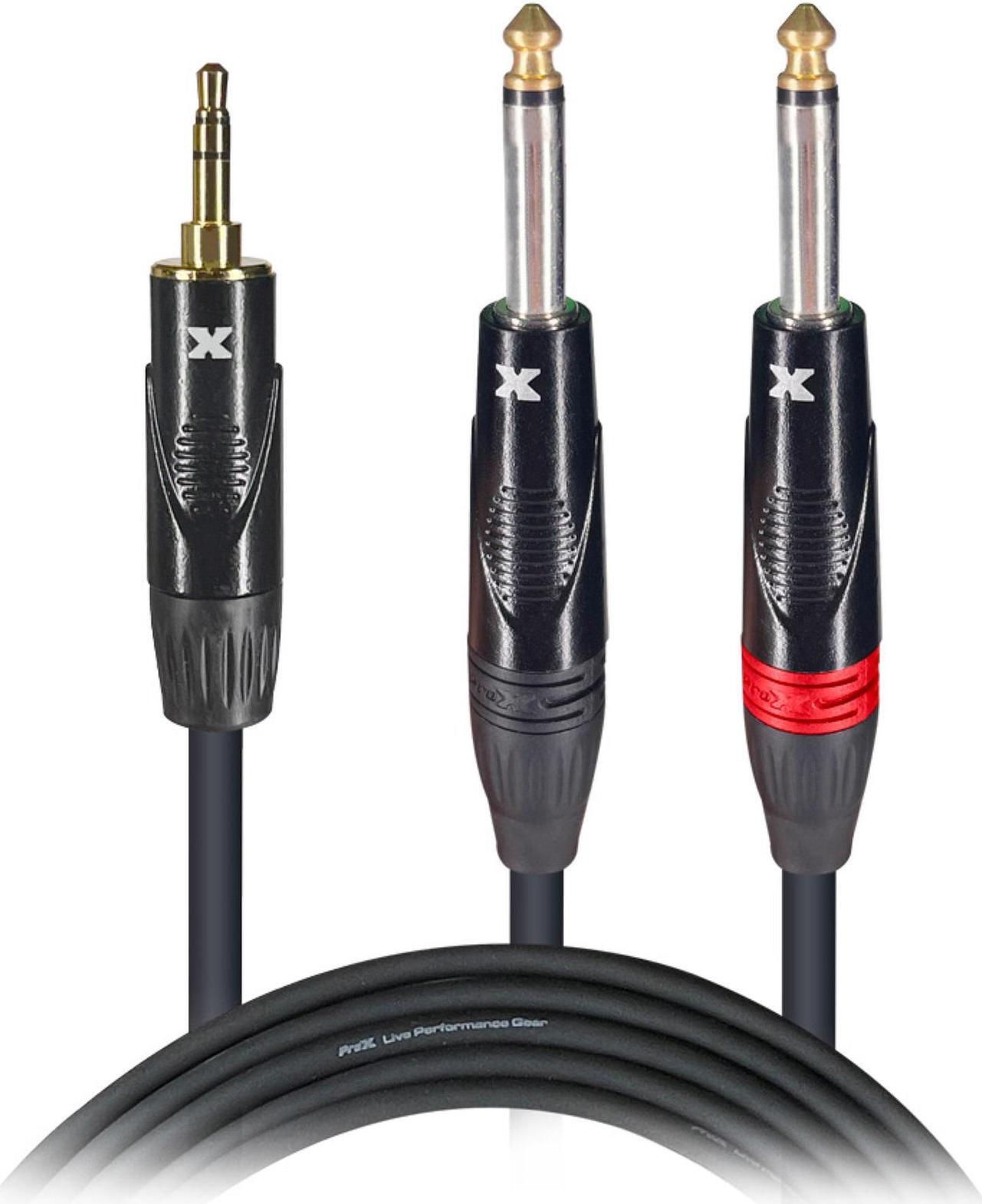 Main image of ProX XC-MYP03 3 Ft. Unbalanced 3.5mm. Mini-TRS to Dual TS-M High Performance Audio Y Cable