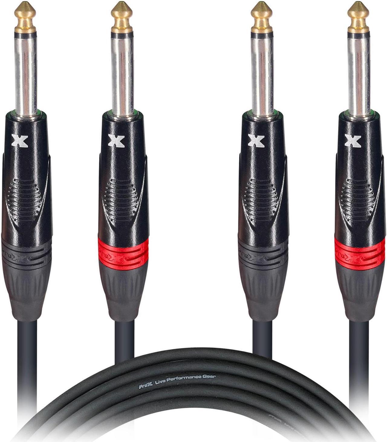 Main image of ProX XC-DP05 5' Ft. High Performance 1/4 TS Male to Dual 1/4 TS Male Unbalanced Audio Cable
