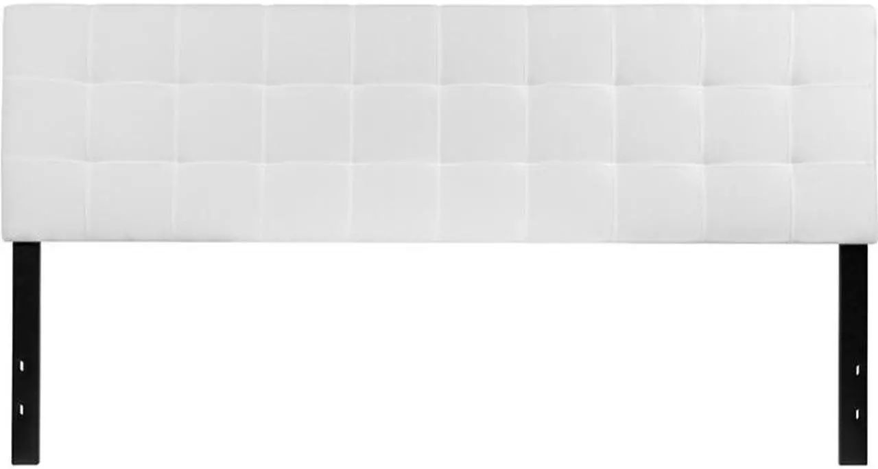 Alt view image 16 of 20 - Bedford Tufted Upholstered King Size Headboard in White Fabric