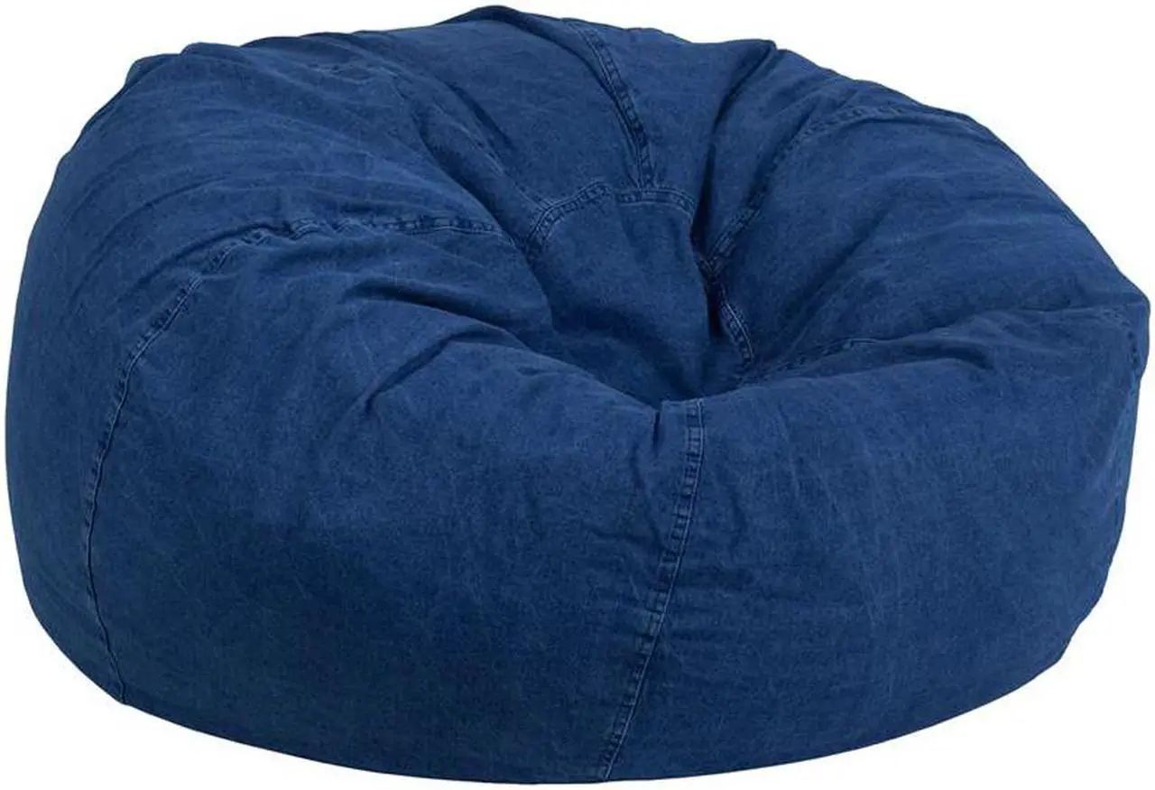 Alt view image 2 of 20 - Oversized Denim Kids Bean Bag Chair