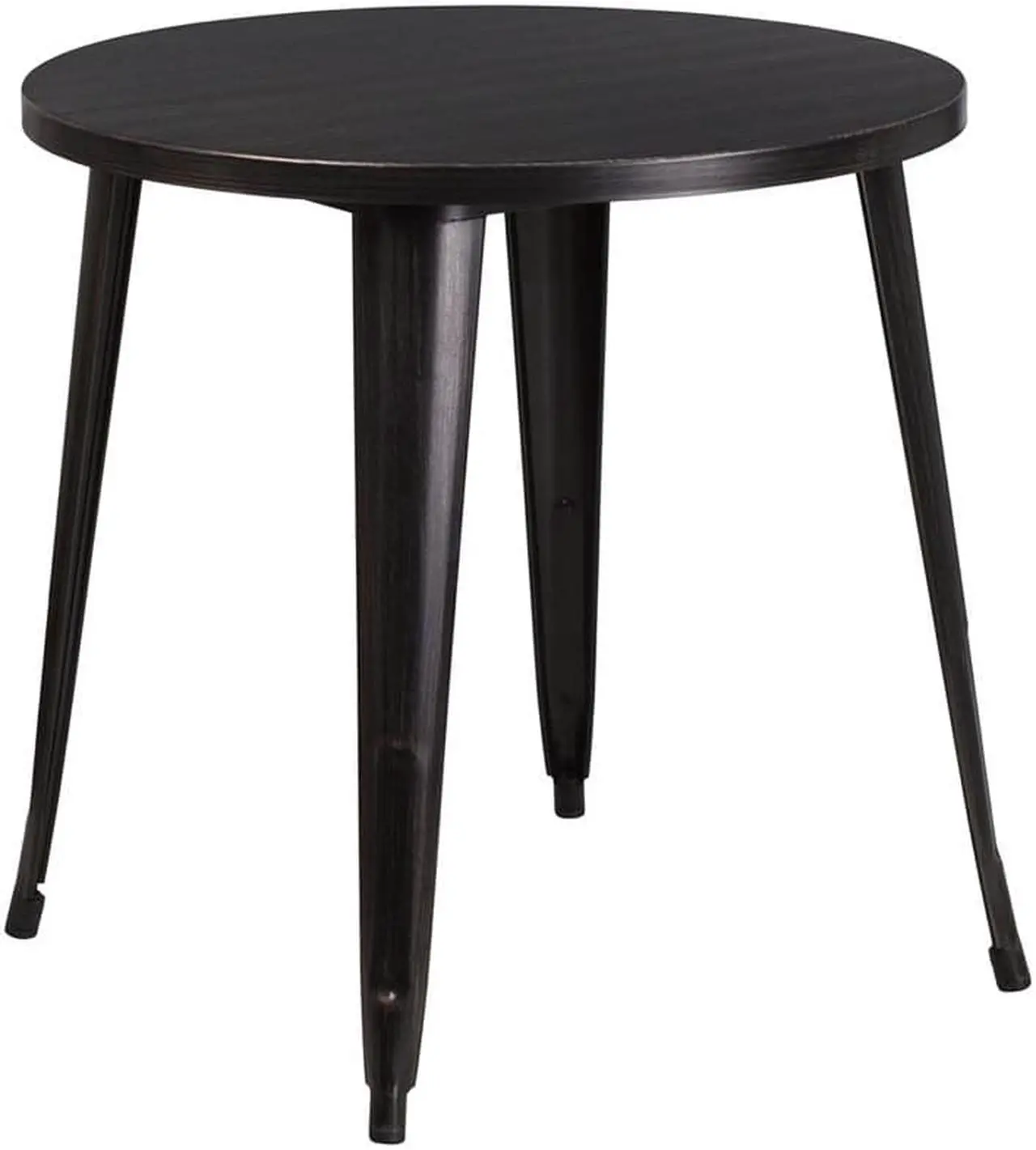 Alt view image 7 of 10 - Commercial Grade 30" Round Black-Antique Gold Metal Indoor-Outdoor Table