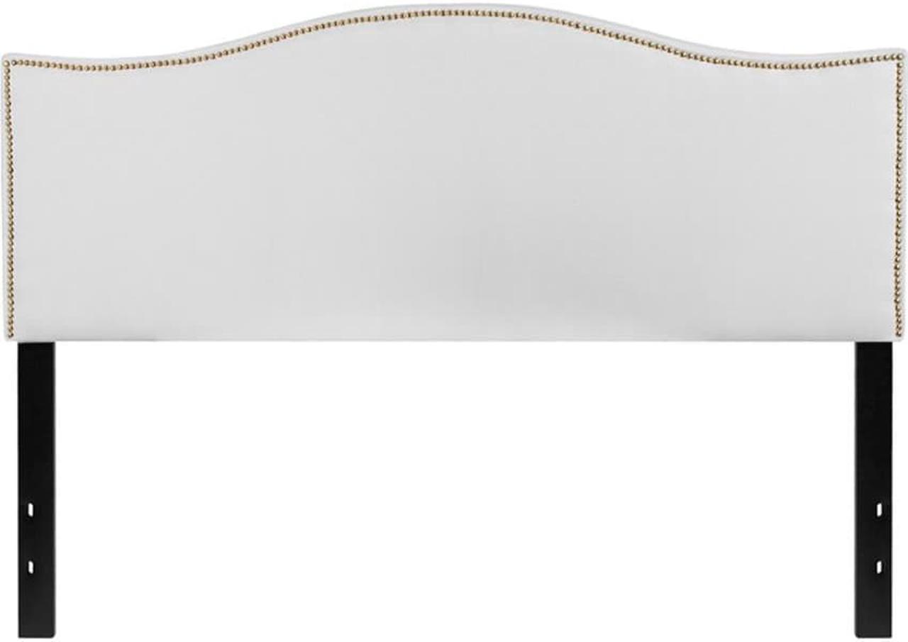Alt view image 2 of 9 - Flash Furniture Lexington Upholstered Queen Size Headboard with Decorative Nail Trim in White Fabric