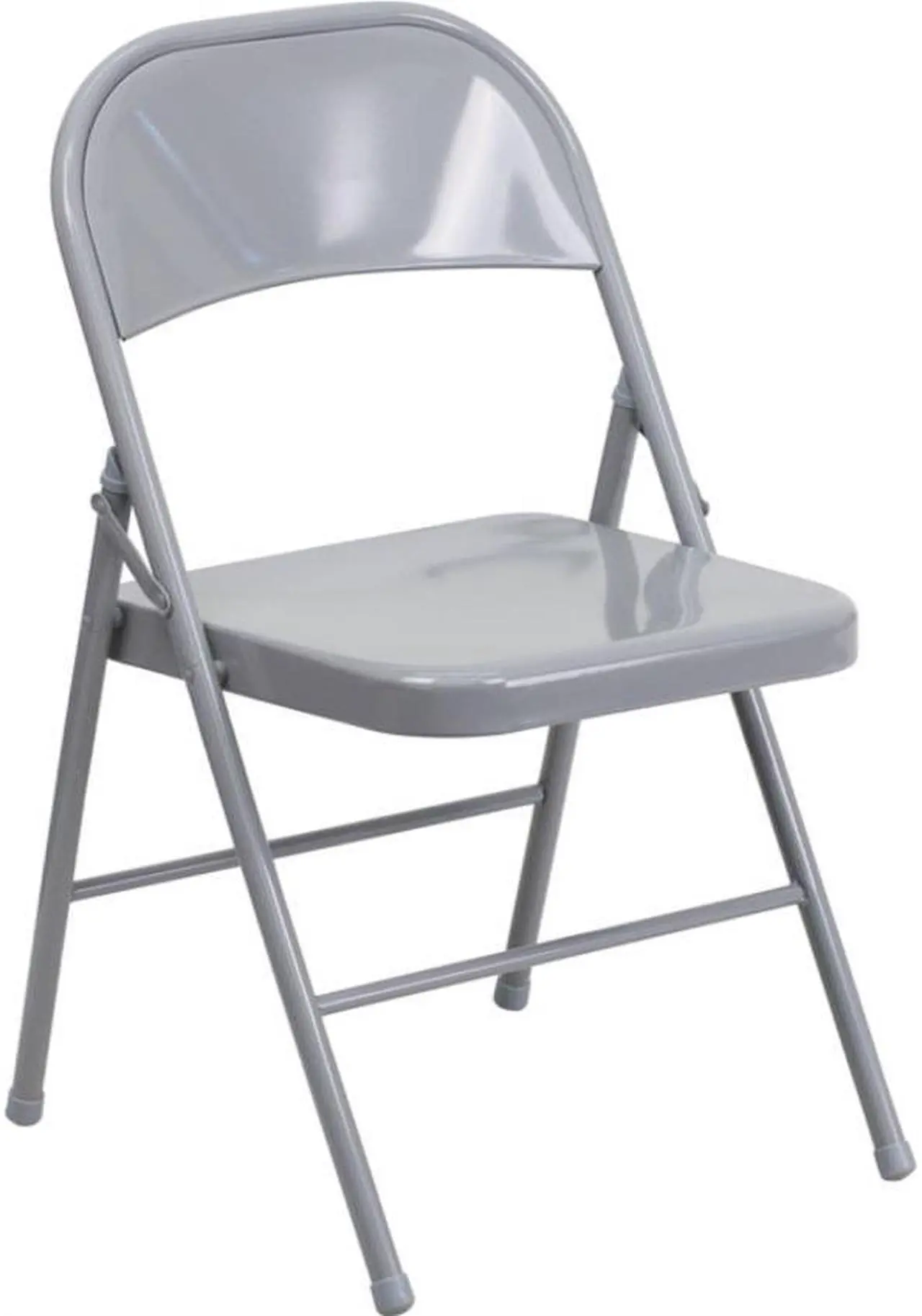 Alt view image 8 of 20 - HERCULES Series Double Braced Gray Metal Folding Chair