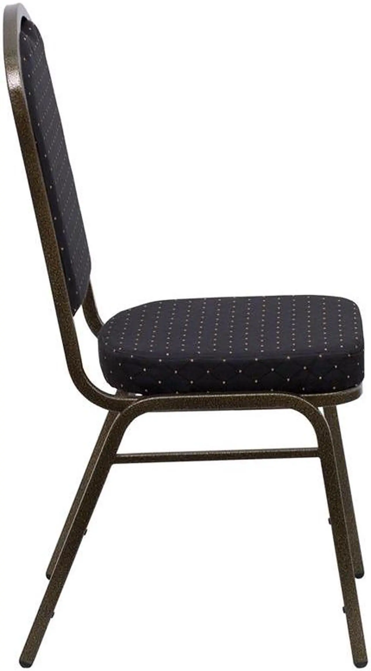 Alt view image 18 of 20 - HERCULES Series Crown Back Stacking Banquet Chair in Navy Blue Dot Patterned Fabric - Gold Vein Frame