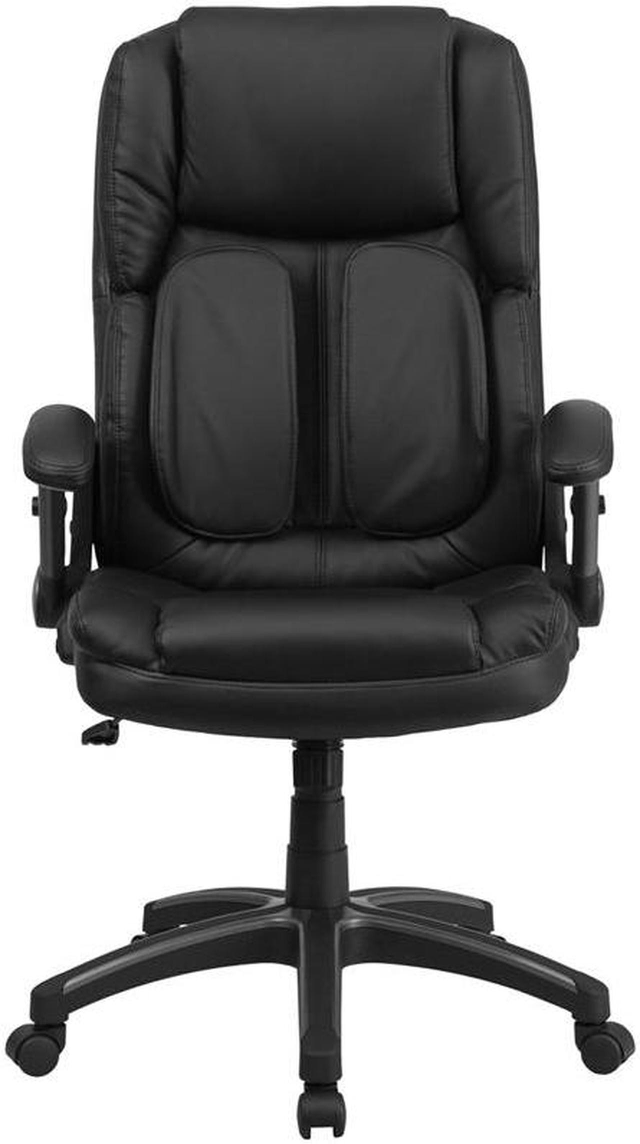 Alt view image 18 of 20 - Extreme Comfort High Back Black LeatherSoft Executive Swivel Ergonomic Office Chair with Flip-Up Arms
