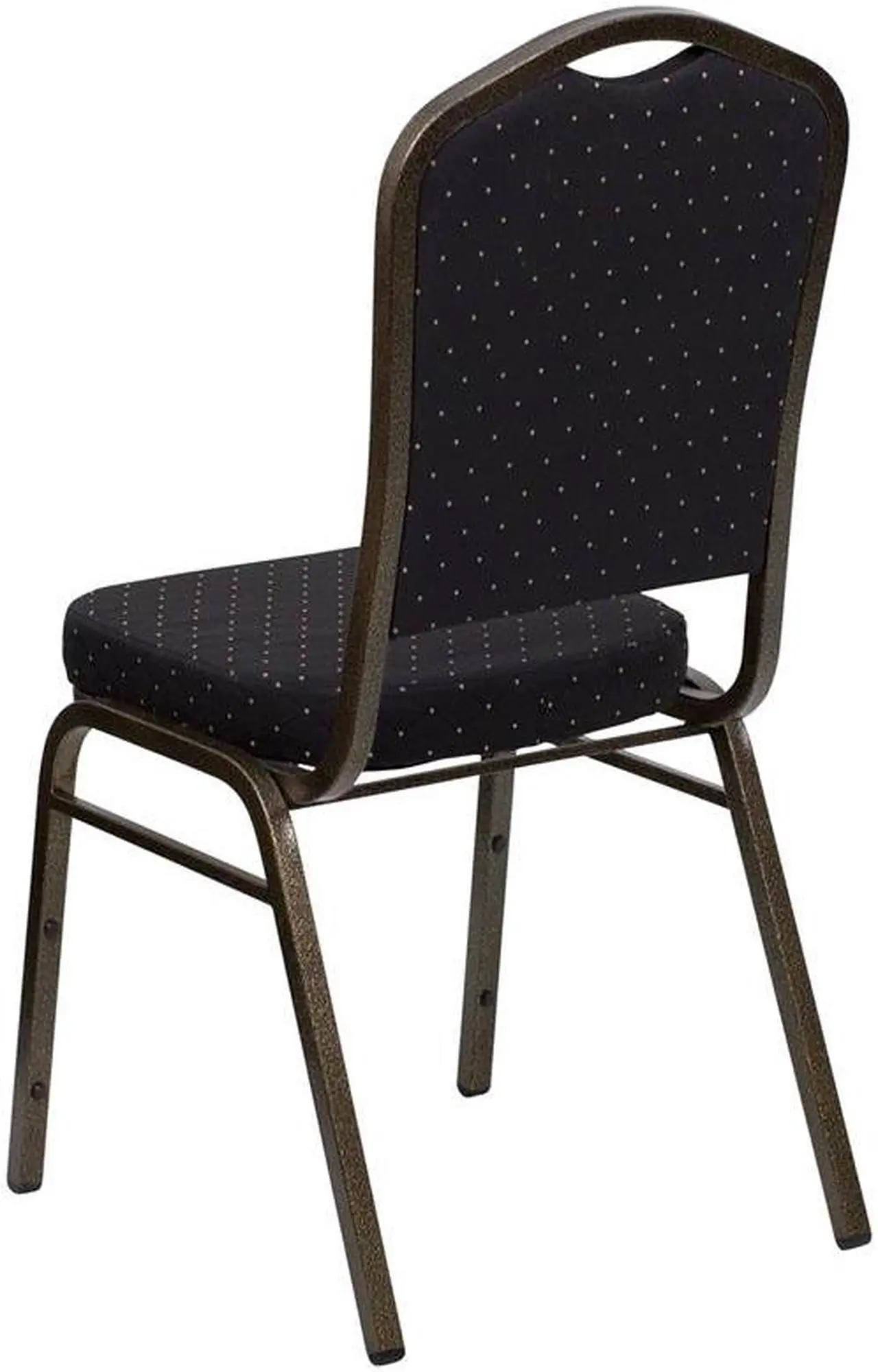 Alt view image 19 of 20 - HERCULES Series Crown Back Stacking Banquet Chair in Navy Blue Dot Patterned Fabric - Gold Vein Frame