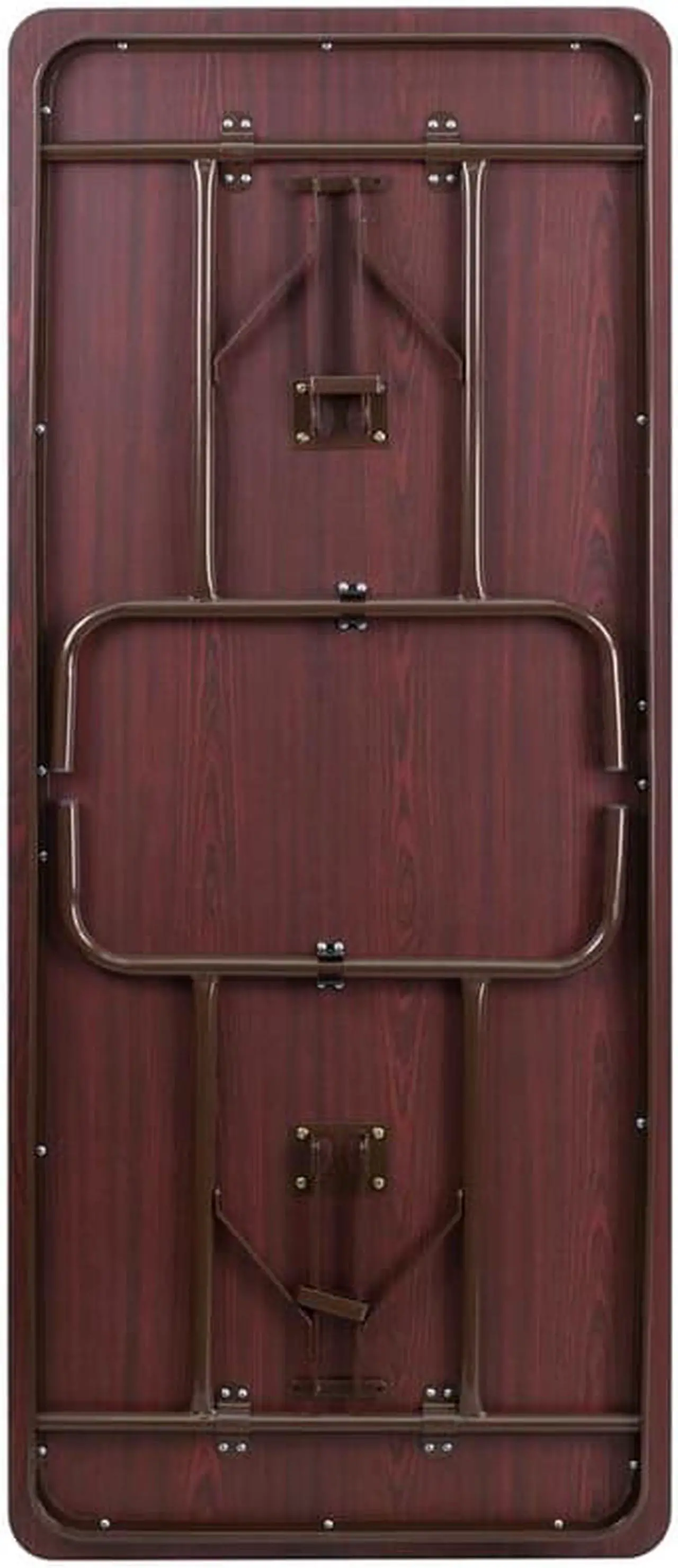 Alt view image 10 of 20 - 6-Foot High Pressure Mahogany Laminate Folding Banquet Table
