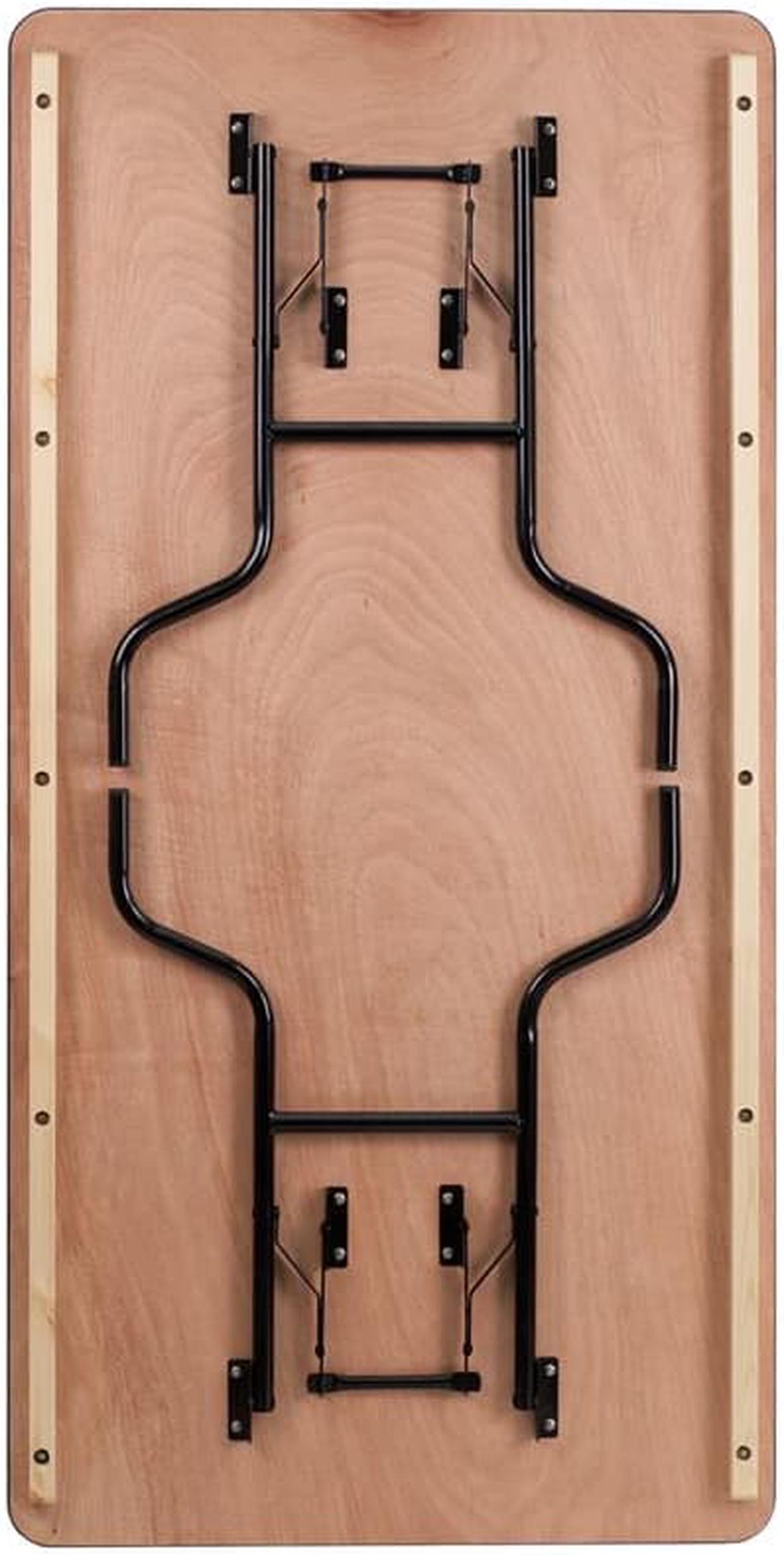 Alt view image 11 of 20 - 36'' x 72'' Rectangular Wood Folding Banquet Table with Clear Coated Finished Top