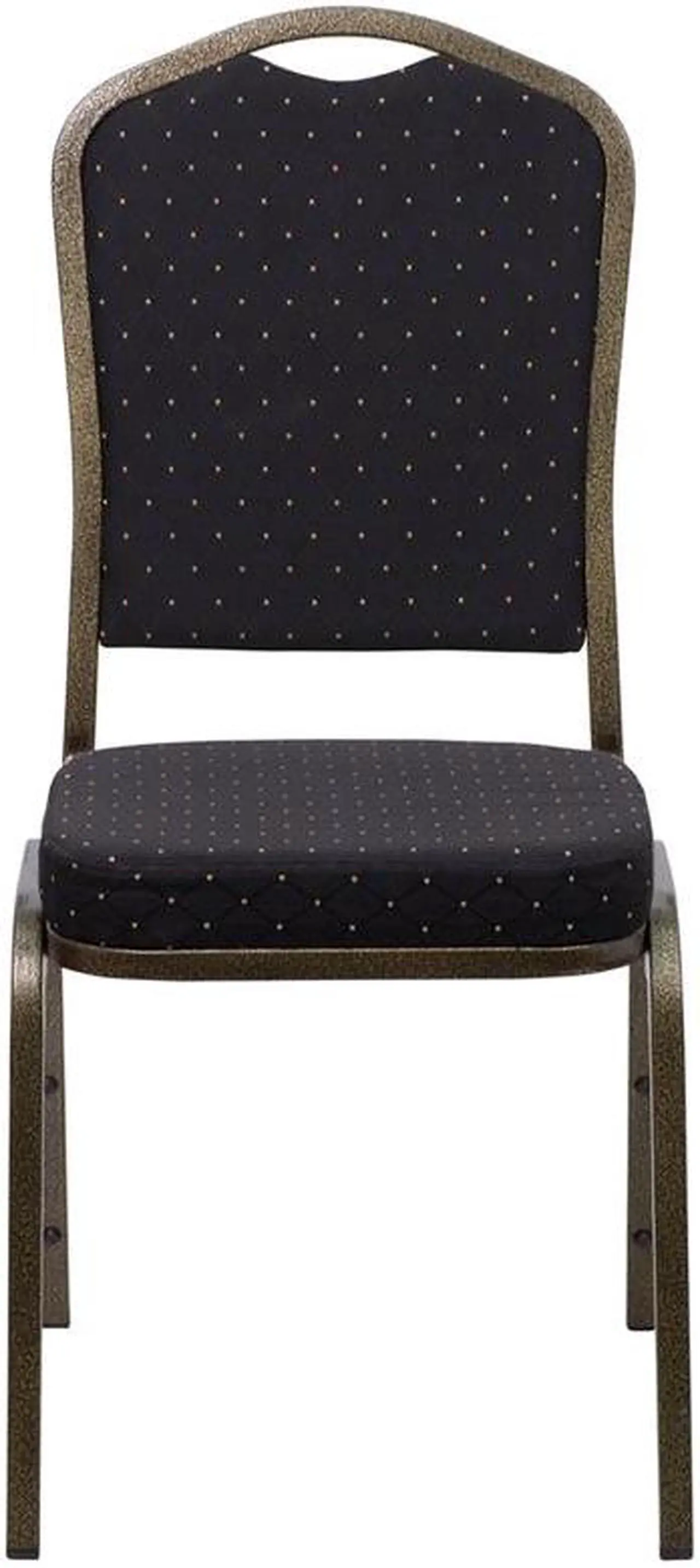 Alt view image 20 of 20 - HERCULES Series Crown Back Stacking Banquet Chair in Navy Blue Dot Patterned Fabric - Gold Vein Frame