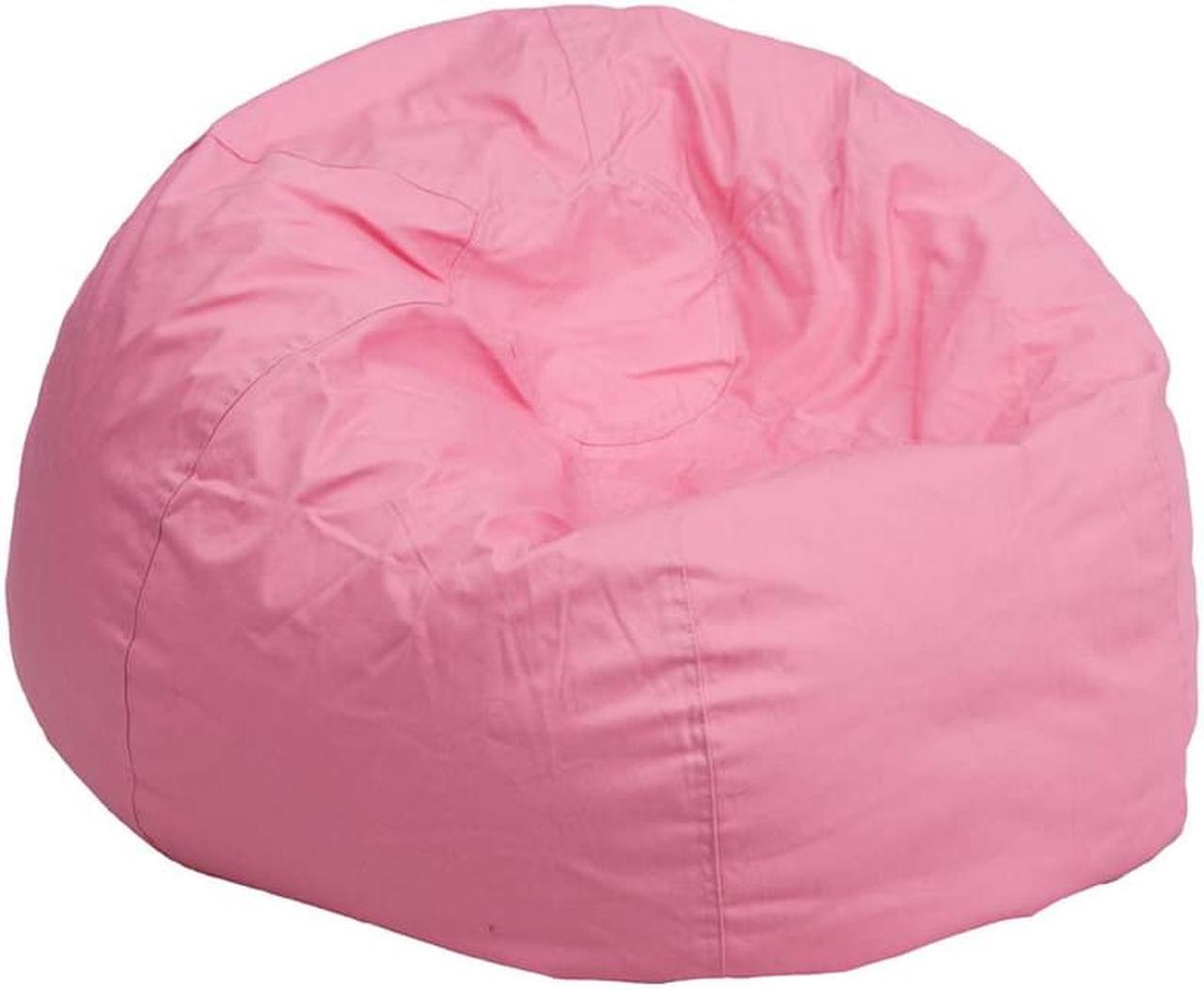 Alt view image 12 of 12 - Oversized Solid Light Pink Bean Bag Chair for Kids and Adults