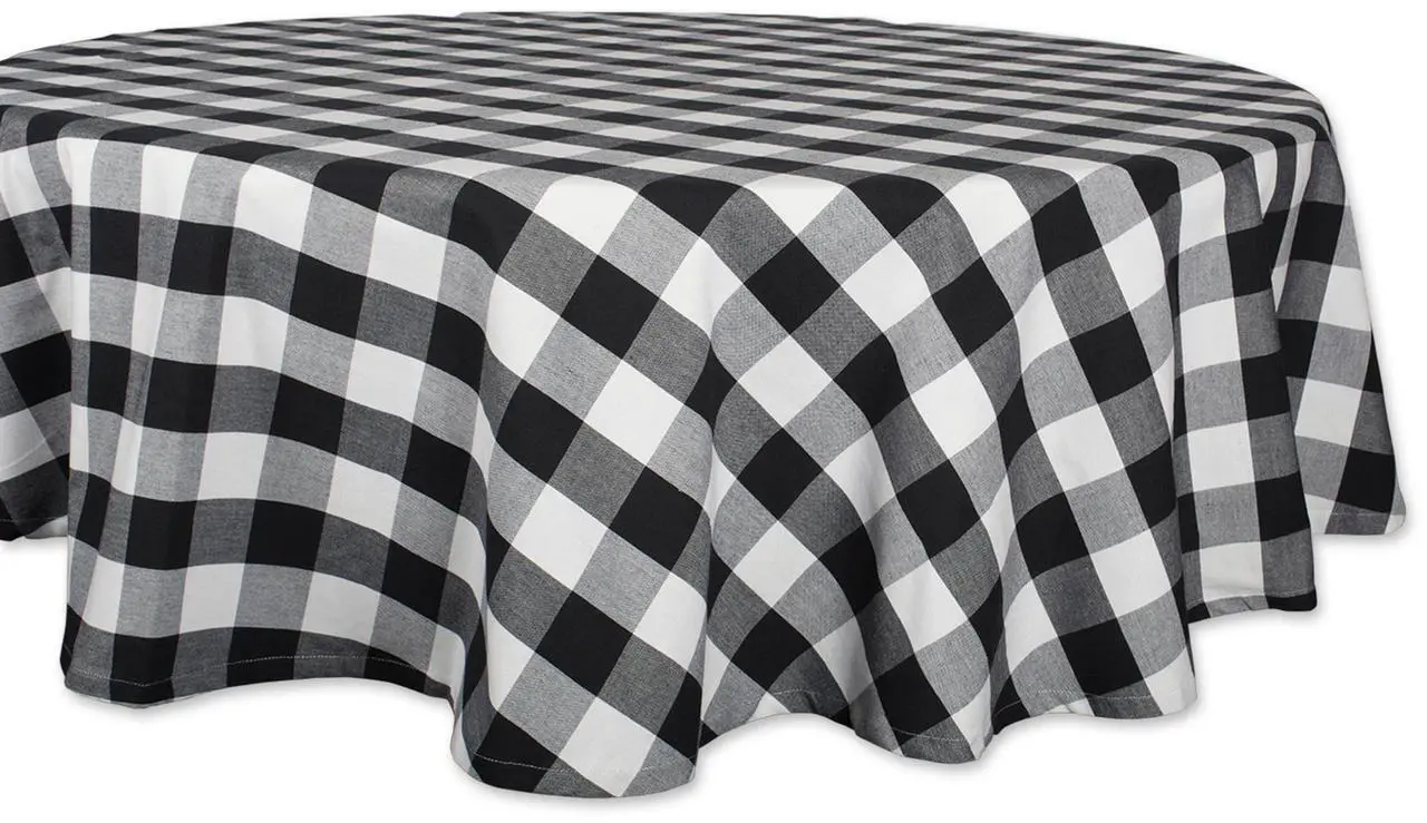 Main image of DII Black Buffalo Check Tablecloth 70 Round