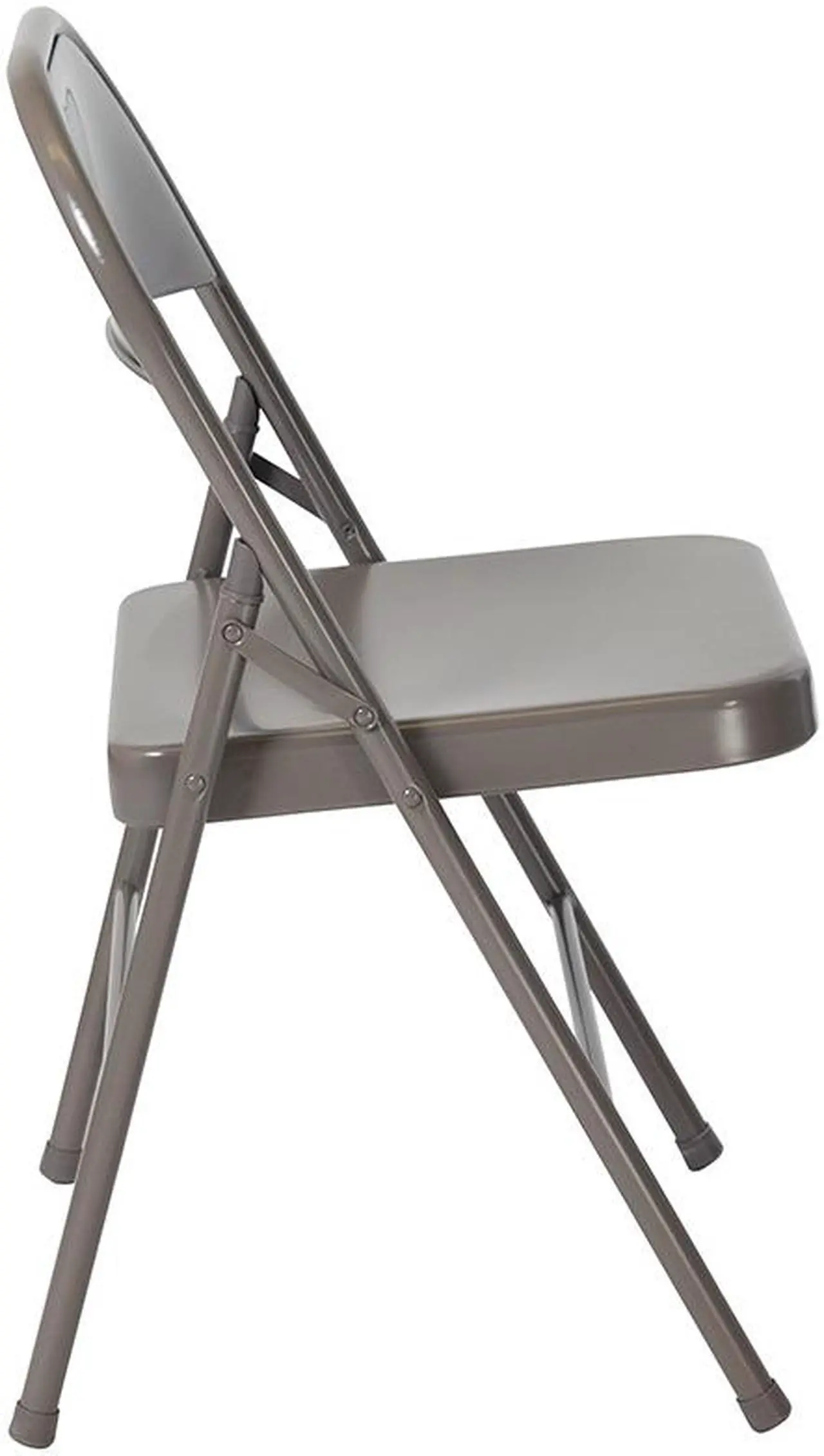 Alt view image 12 of 20 - 2 Pk. HERCULES Series Double Braced Gray Metal Folding Chair