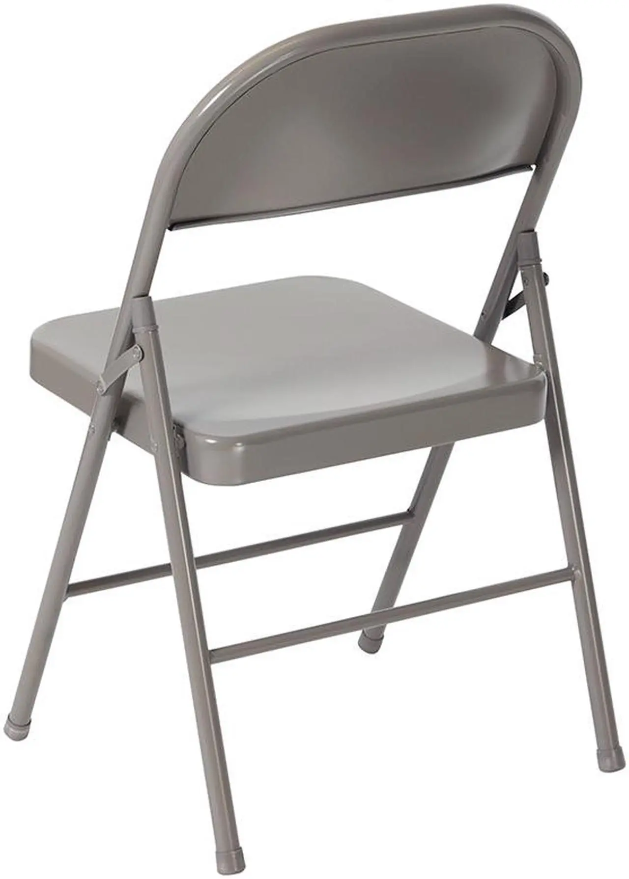 Alt view image 13 of 20 - 2 Pk. HERCULES Series Double Braced Gray Metal Folding Chair