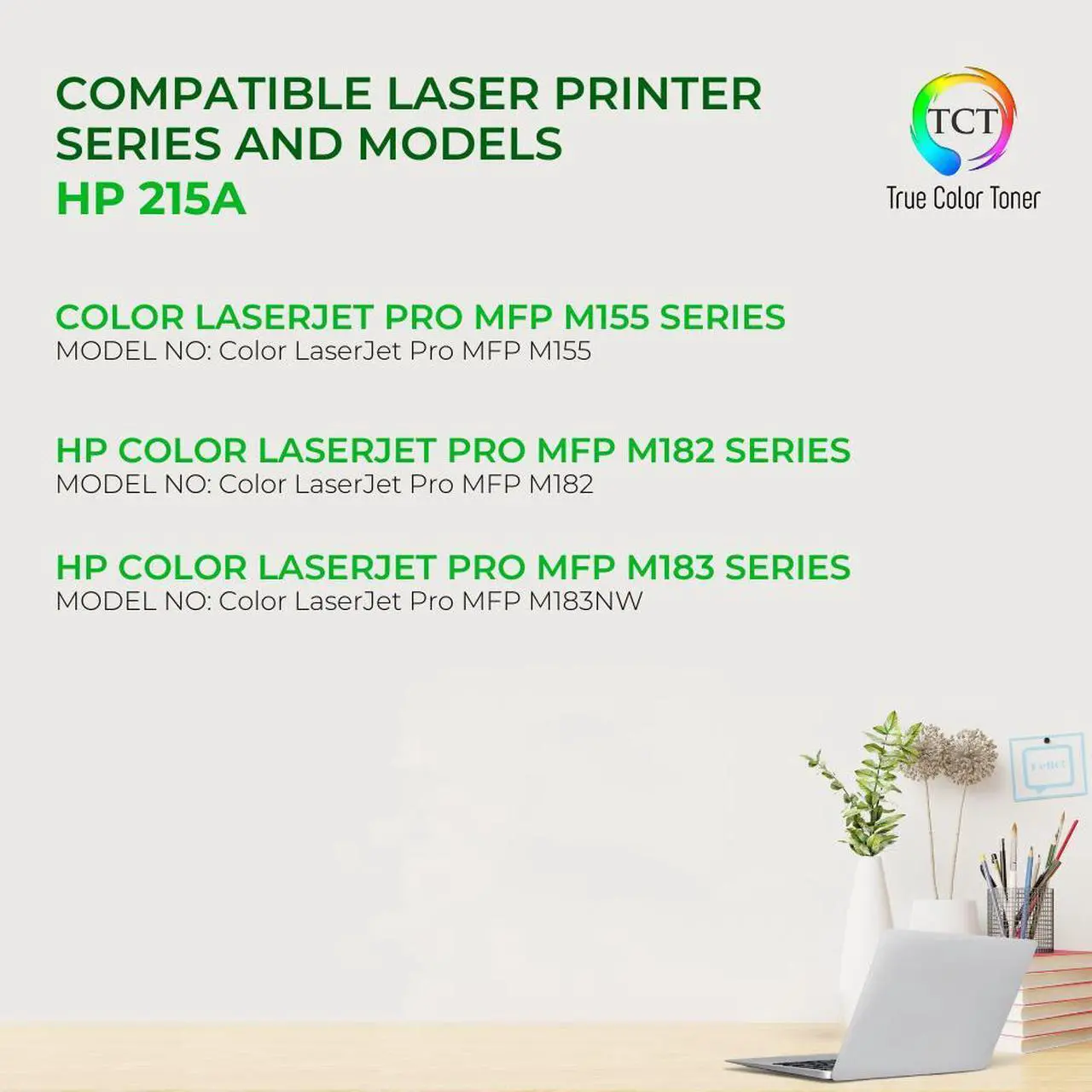 Alt view image 2 of 6 - TCT 215A Black Toner Cartridge - Premium Compatible Replacement for HP 215A W2310A Works With HP Color LaserJet Pro MFP M155 MFP 182 MFP 183NW