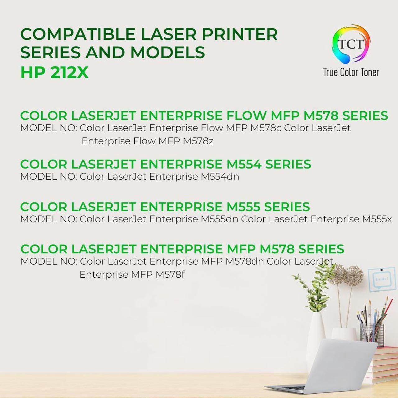 Alt view image 2 of 6 - True Color Toner 212X Black Toner Cartridge - Premium Compatible Replacement for HP 212X W2120X High Yield Works With HP Color LaserJet Enterprise M554dn M555dn M555x