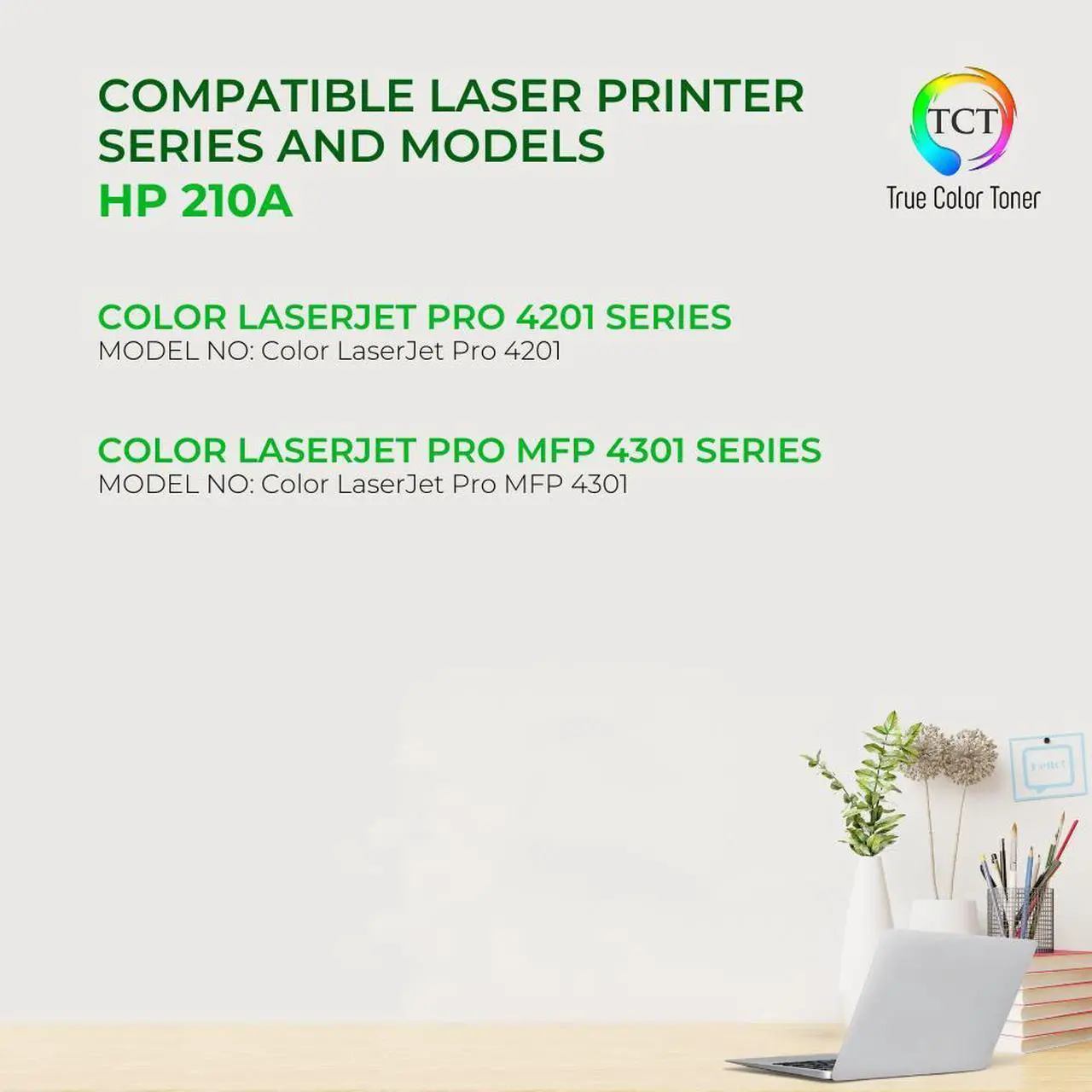 Alt view image 2 of 6 - True Color Toner 210A Toner Cartridge 5 Pack - Premium Compatible Replacement for HP 210A W2100A W2101A W2103A W2102A Works With HP Color LaserJet Pro 4201dn MFP 4301fdn