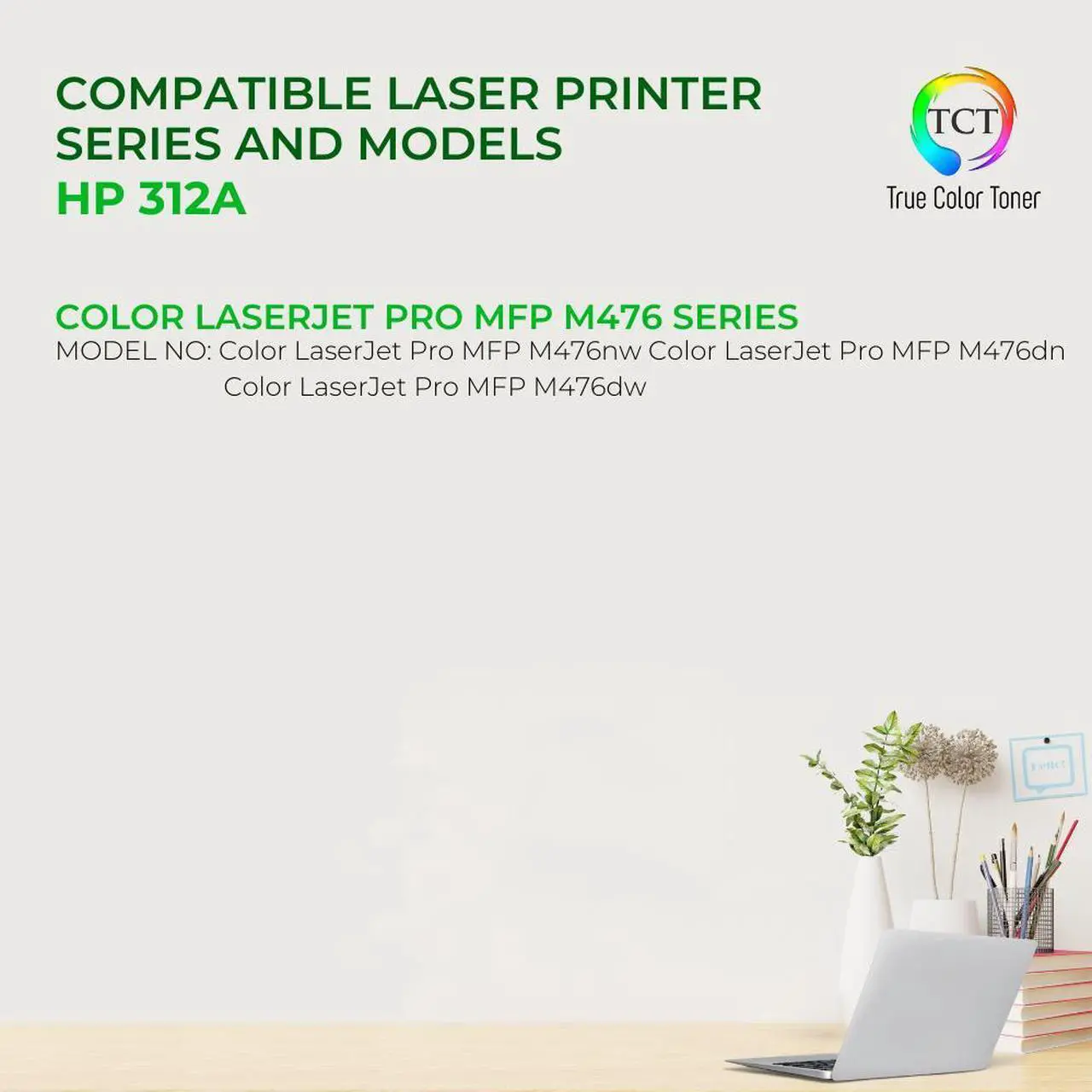 Alt view image 2 of 6 - TCT 312A Cyan TAA Compliant Toner Cartridge - Premium Compatible Replacement for HP 312A CF381A Works With HP Color LaserJet Pro MFP M476NW M476DN M476DW Printers