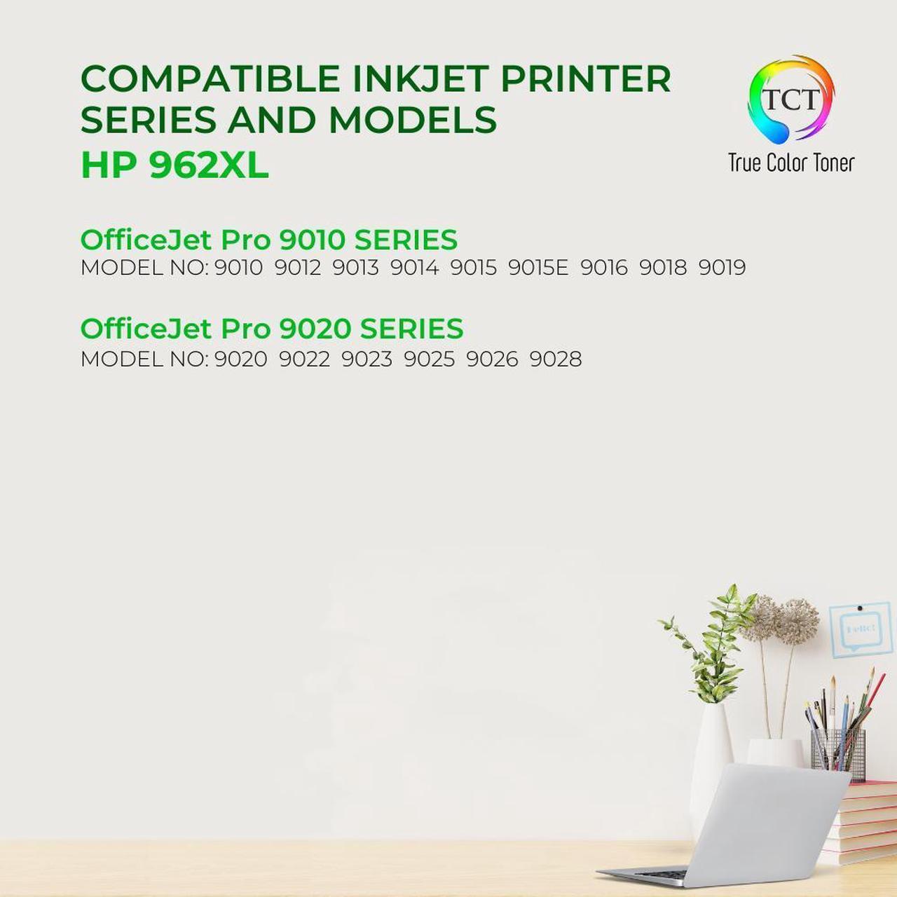 Alt view image 2 of 6 - TCT 962XL Black Ink Cartridge 2 Pack - Premium Compatible Replacement for HP 962XL 3JA03AN Black High Yield Works With HP OfficeJet 9012 OfficeJet Pro 9010 9015 9018 9019