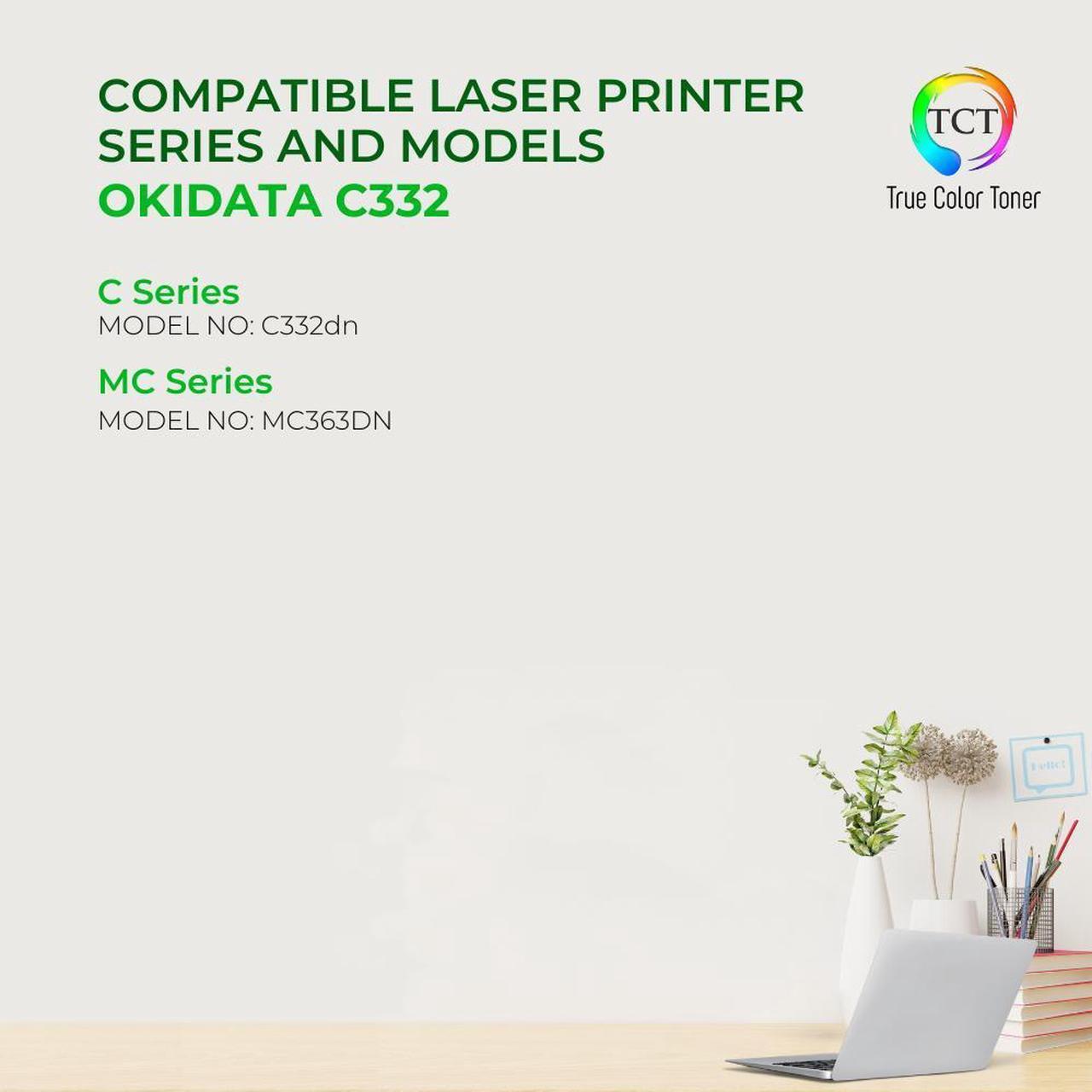 Alt view image 2 of 6 - True Color Toner C332 Yellow Toner Cartridge - Premium Compatible Replacement for Okidata C332 46508701 Yellow Works With Okidata C332 C332DN MC363 MC363DN