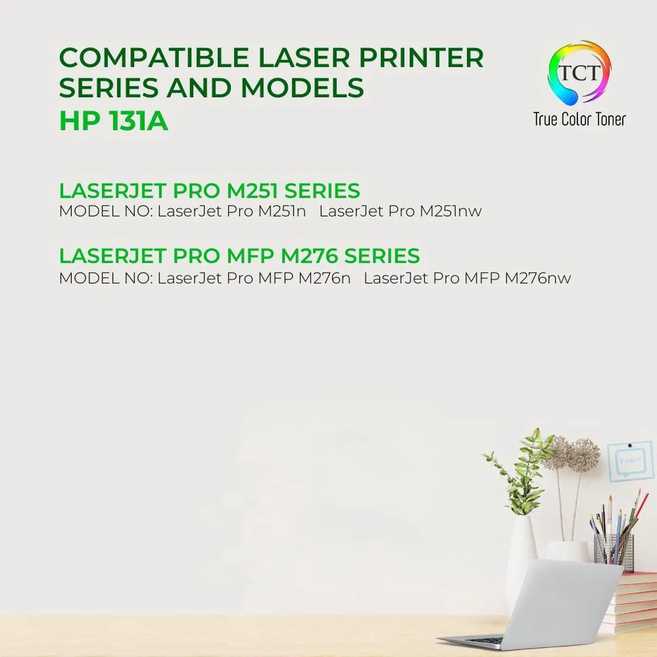 Alt view image 2 of 6 - True Color Toner 131A Toner Cartridge 5 Pack - Premium Compatible Replacement for HP 131A CF210A CF211A CF212A CF213A Works With HP LaserJet Pro 200 Color M251NW MFP M276N