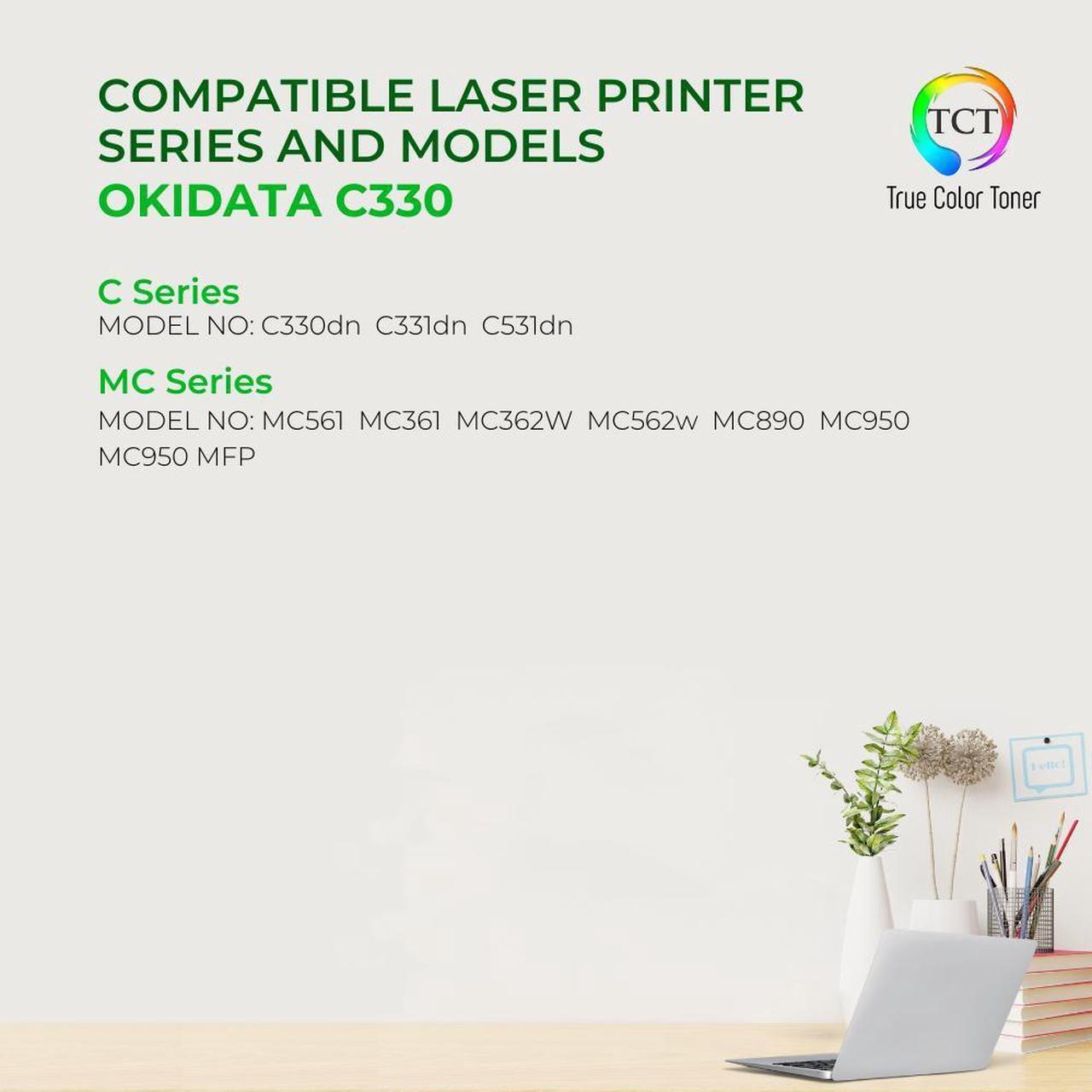 Alt view image 2 of 6 - True Color Toner C330 Toner Cartridge 4 Pack - Premium Compatible Replacement for Okidata 44469801 44469703 44469702 44469701 Works With Okidata C330 C310DN C330DN C530dn