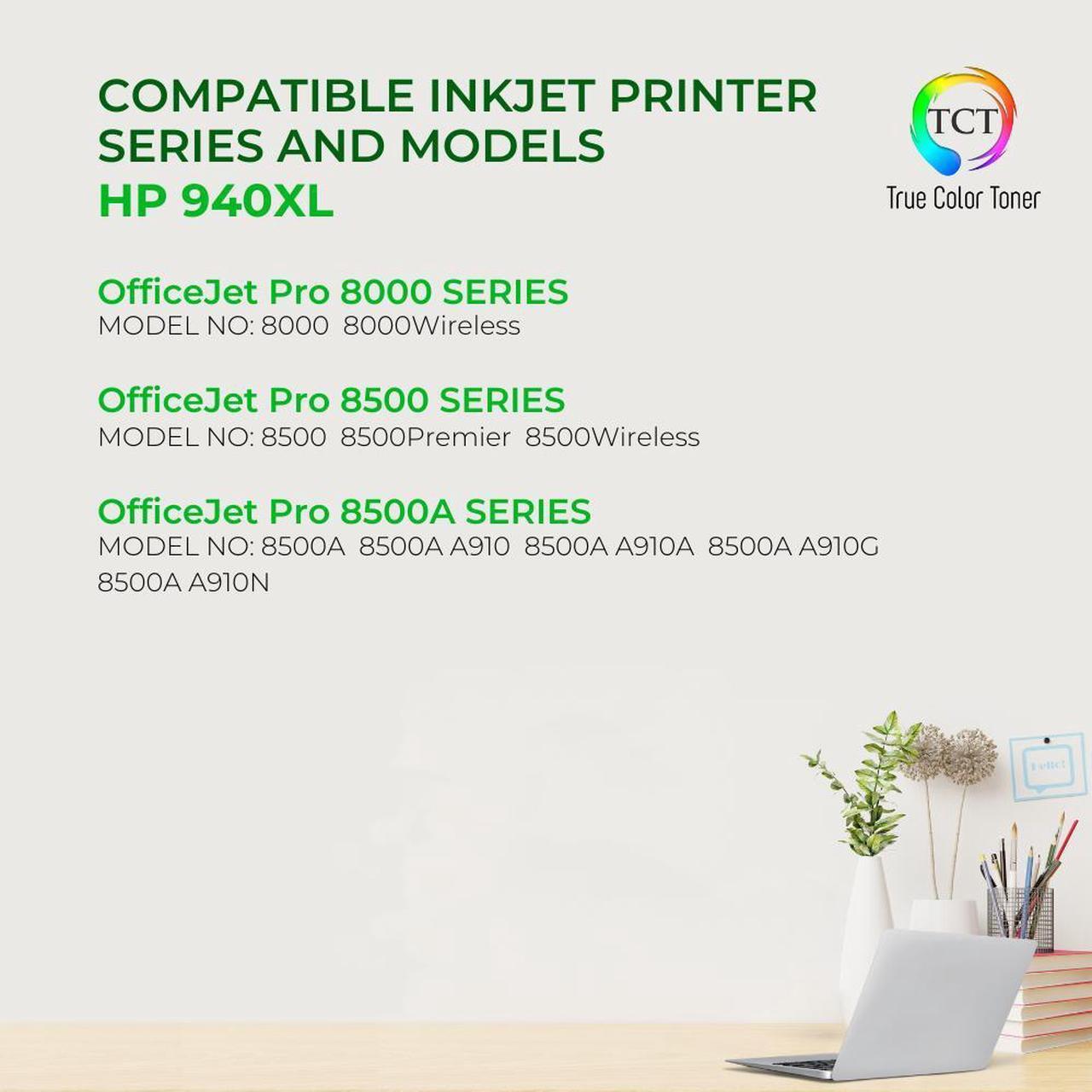 Alt view image 2 of 6 - True Color Toner 940XL Black Ink Cartridge 2 Pack - Premium Compatible Replacement for HP 940XL 940 XL C4906AN Black Works With HP OfficeJet Pro 8500 8500a