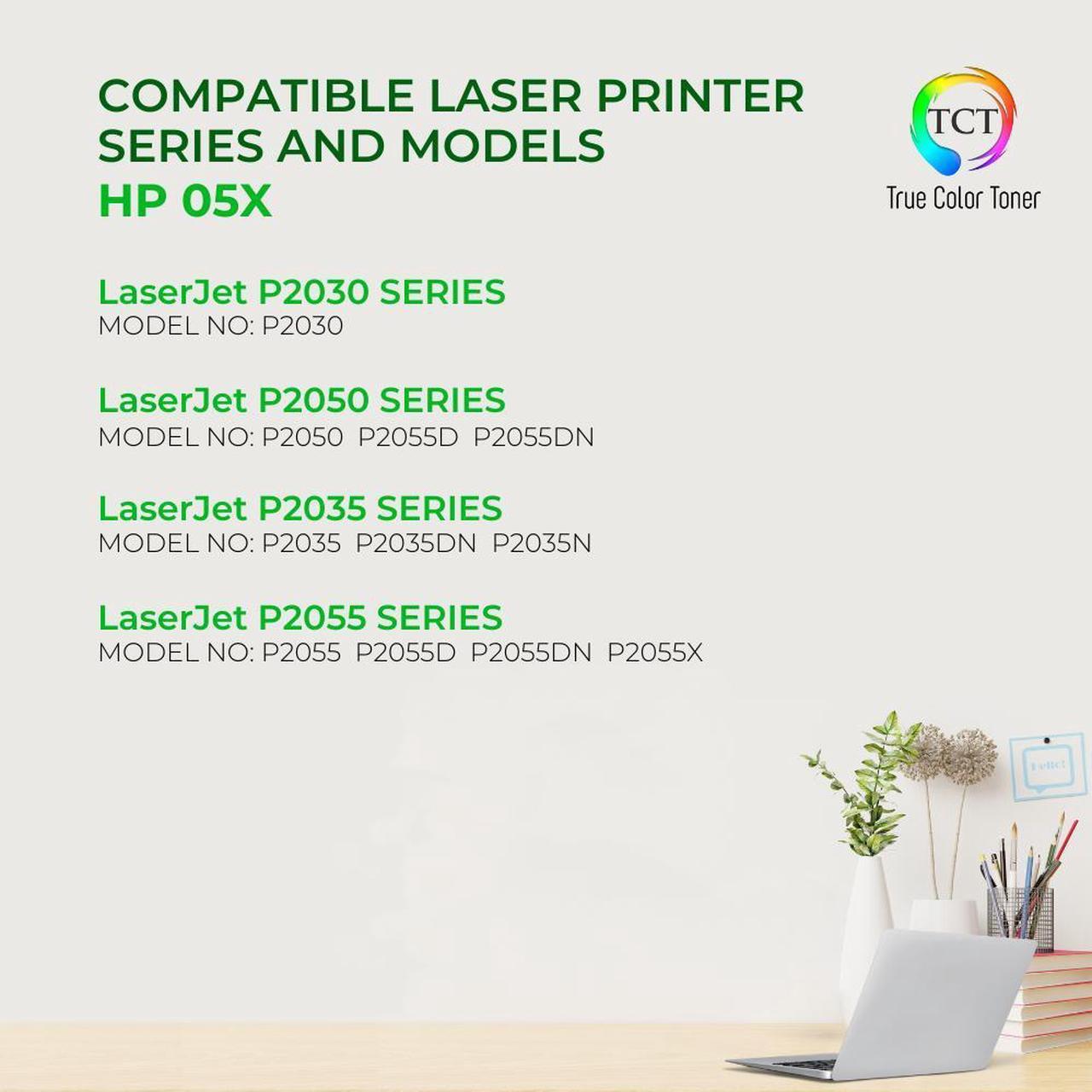 Alt view image 2 of 6 - True Color Toner 05X Toner Cartridge 2 Pack- Premium Compatible Replacement for HP 05X CE505X Black High Yield Works With HP LaserJet P2030 P2035 P2035N P2050 P2055D P2055DN P2055X