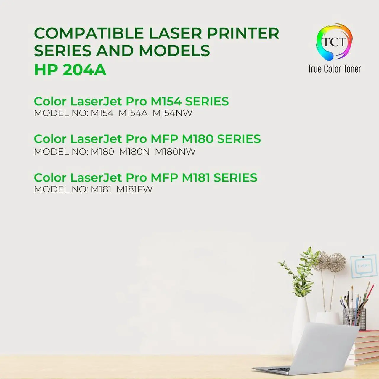 Alt view image 2 of 6 - True Color Toner 204A Black Toner Cartridge 2 Pack - Premium Compatible Replacement for HP 204A CF510A Black Works With HP Color LaserJet Pro MFP M181FW M180NW M154NW