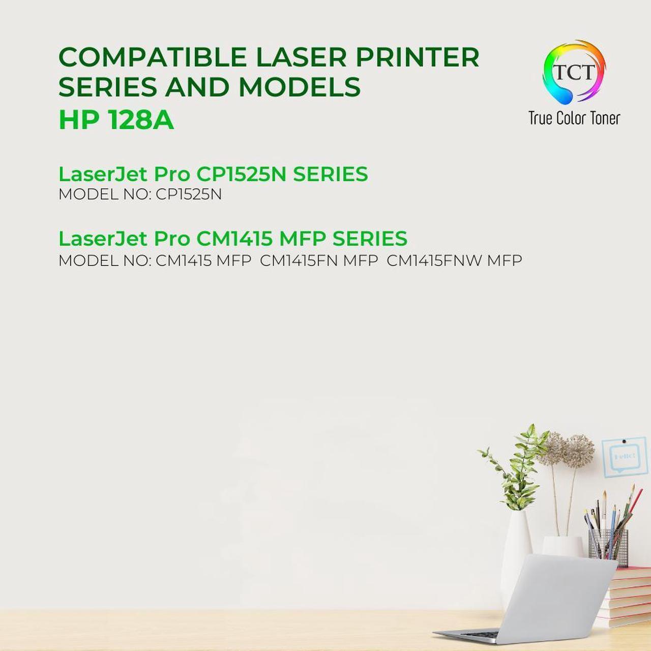 Alt view image 2 of 6 - True Color Toner 128A Magenta Toner Cartridge - Premium Compatible Replacement for HP 128A CE323A Works With HP LaserJet Pro CP1525N CP1525NW CM1415FN CM1415FNW