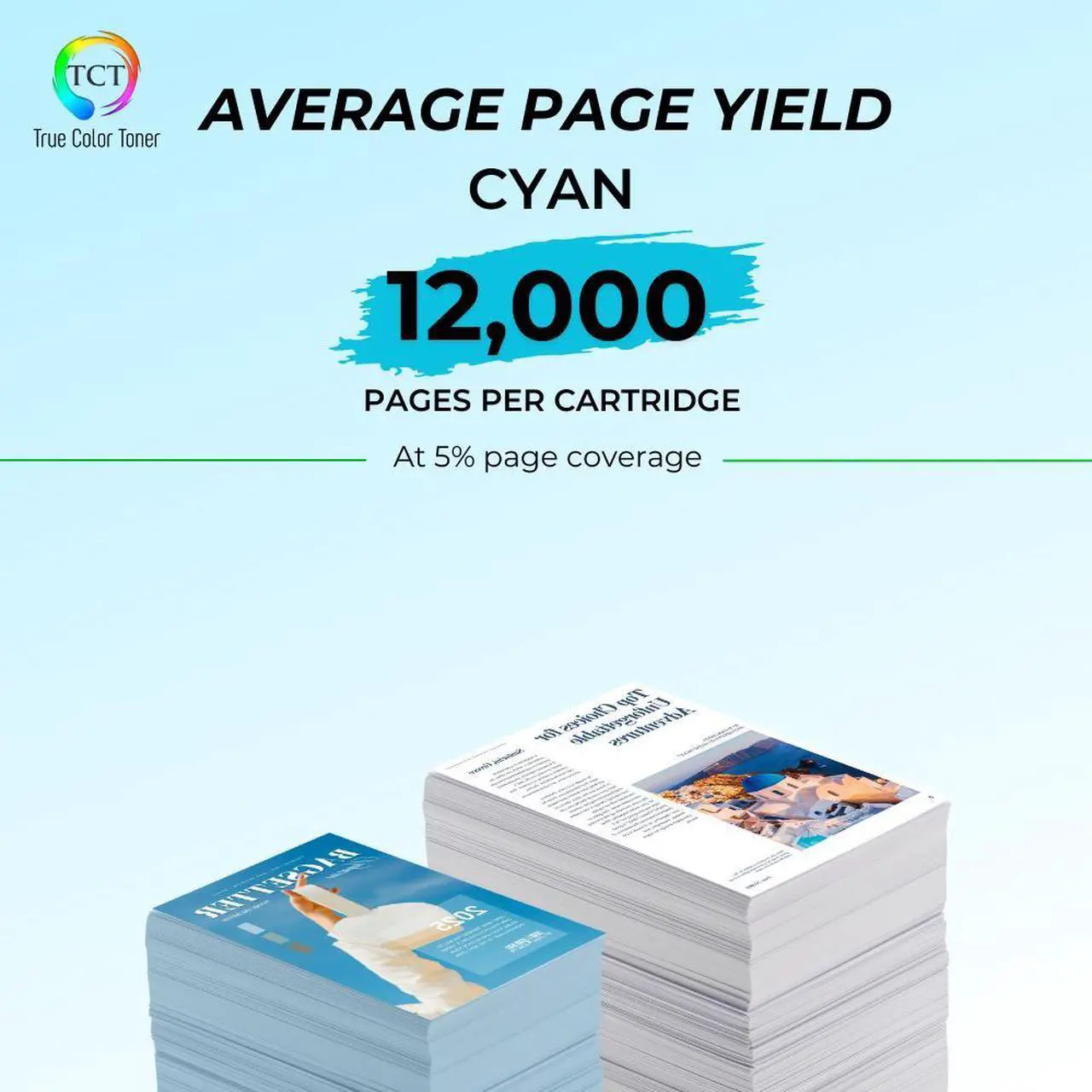 Alt view image 3 of 6 - TCT 645A Cyan TAA Compliant Toner Cartridge - Premium Compatible Replacement for HP 645A C9731A Works With HP Color LaserJet 5500 5500DN 5500DTN 5550N Printers