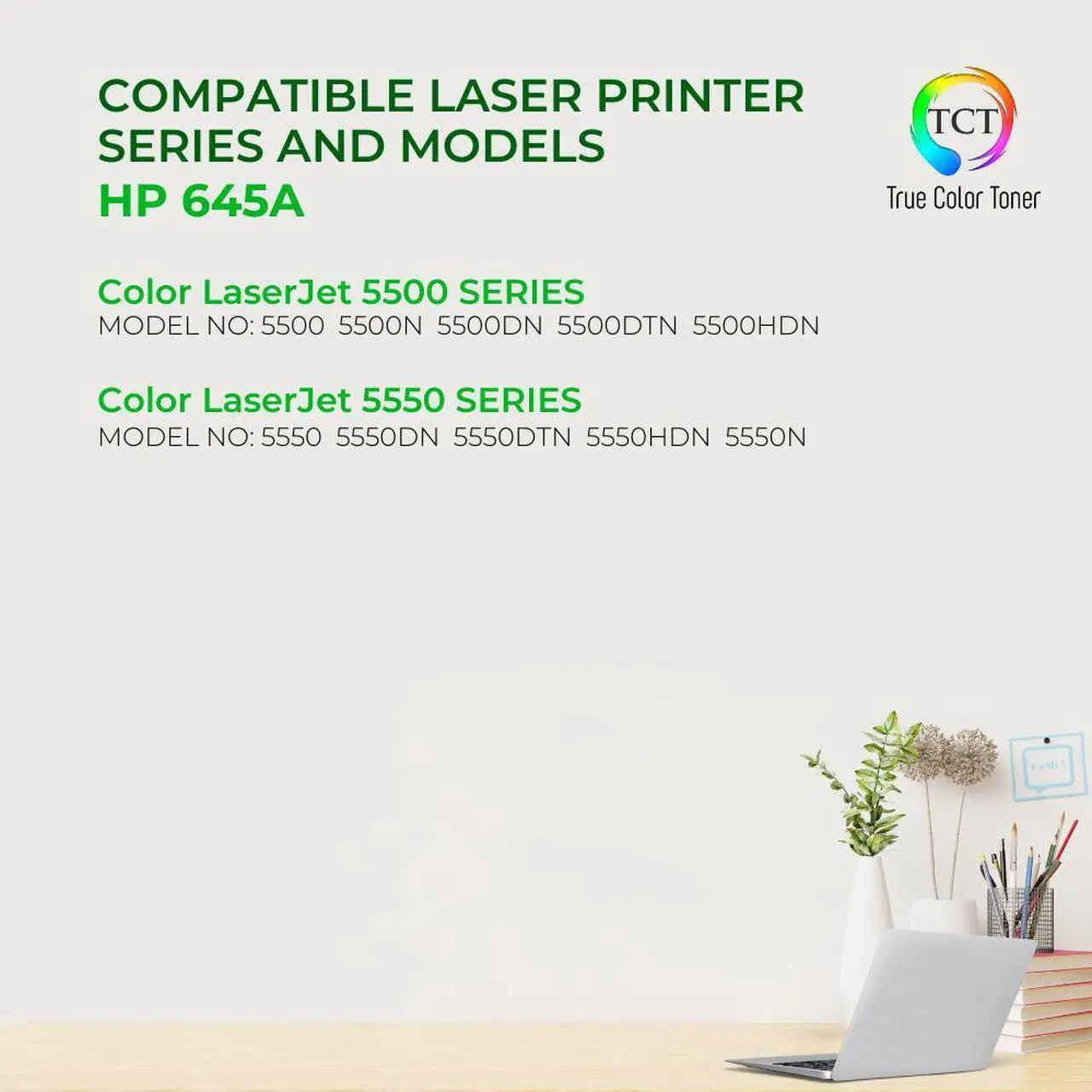Alt view image 2 of 6 - TCT 645A Cyan TAA Compliant Toner Cartridge - Premium Compatible Replacement for HP 645A C9731A Works With HP Color LaserJet 5500 5500DN 5500DTN 5550N Printers