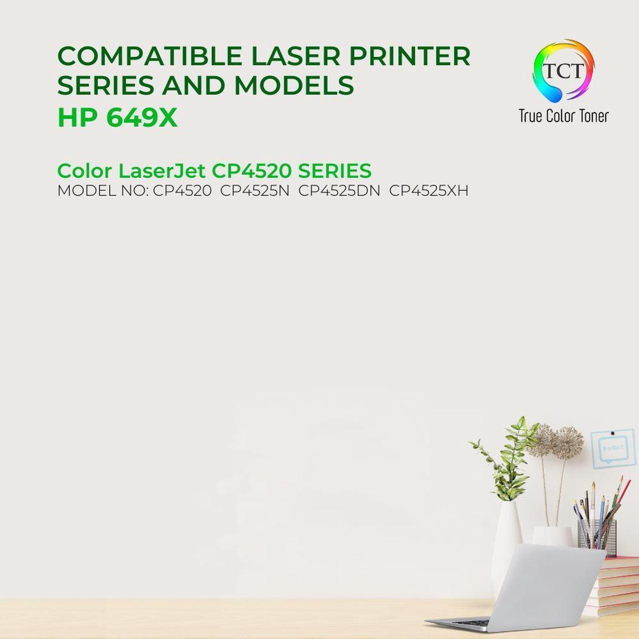 Alt view image 2 of 6 - True Color Toner 649X 648A Toner Cartridge 4 Pack - Premium Compatible Replacement for HP 649X 648A CE260X CE261A CE262A CE263A High Yield Works With HP Color LaserJet CP4520