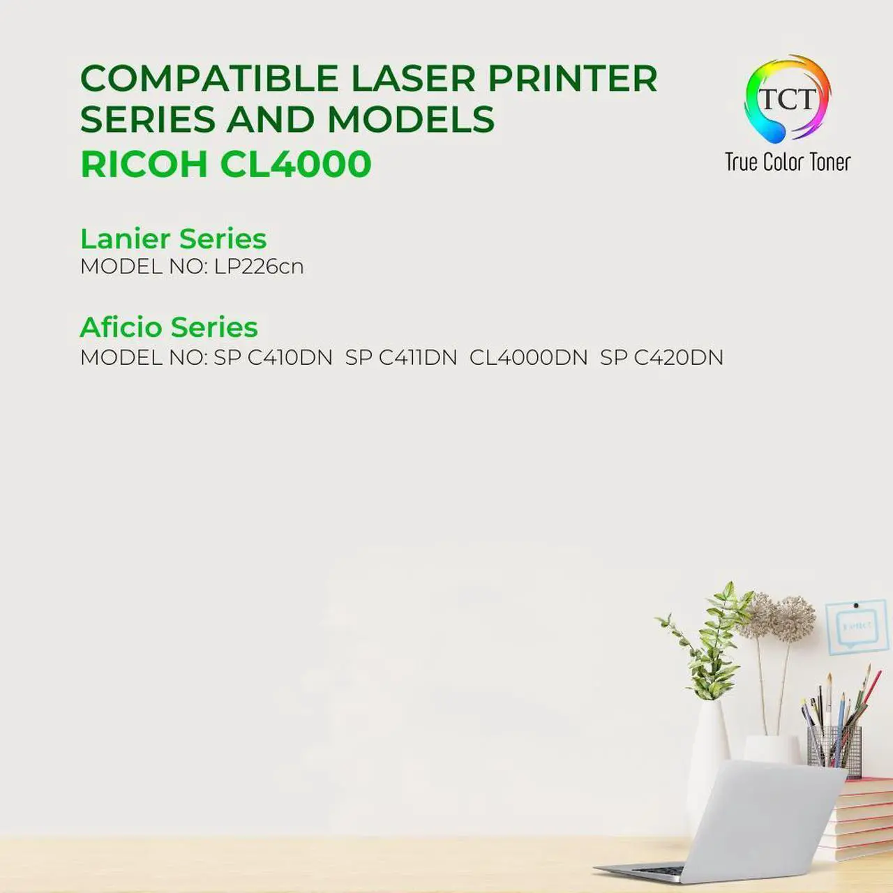 Alt view image 2 of 6 - True Color Toner CL4000 Toner Cartridge 4 Pack - Premium Compatible Replacement for Ricoh Aficio 888308 888311 888310 888309 Works With Ricoh Aficio CL4000 CL4000DV SPC410DN