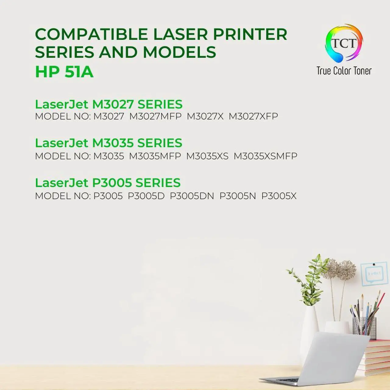 Alt view image 2 of 6 - True Color Toner 51A Toner Cartridge - Premium Compatible Replacement for HP 51A Q7551A Black Works With HP LaserJet P3005 P3005D P3005X P3005N P3005DN