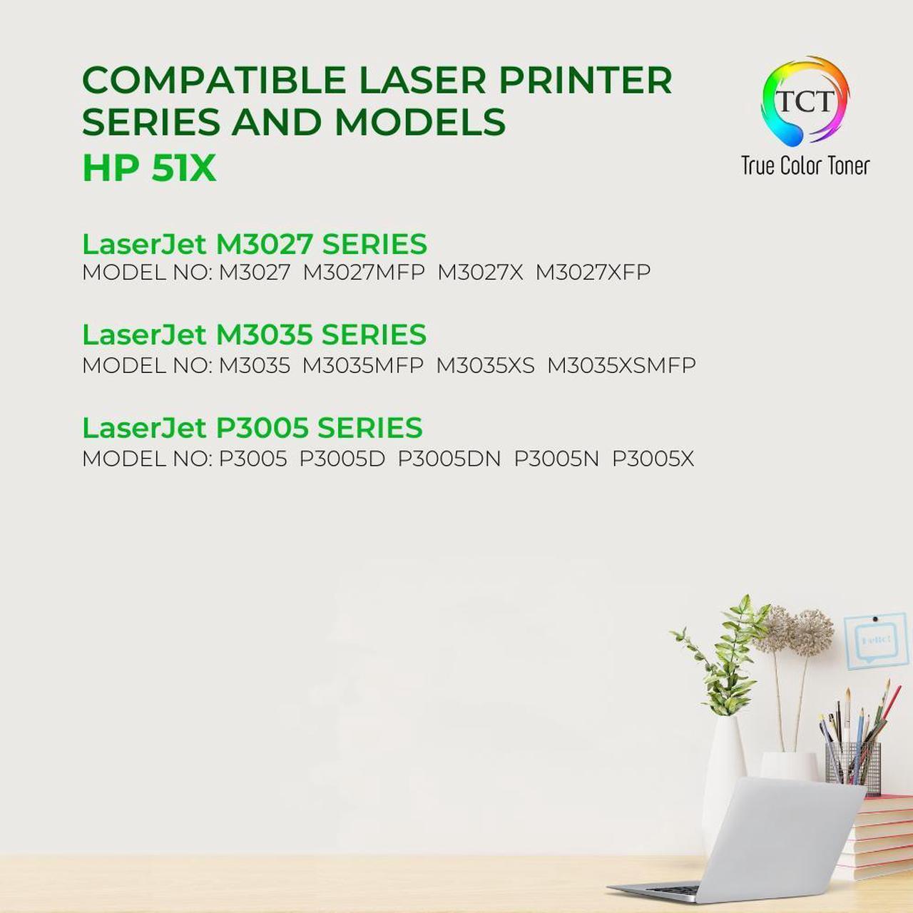 Alt view image 2 of 6 - True Color Toner 51X Toner Cartridge - Premium Compatible Replacement for HP 51X Q7551X Black High Yield Works With HP LaserJet P3005 P3005D P3005X P3005N P3005DN