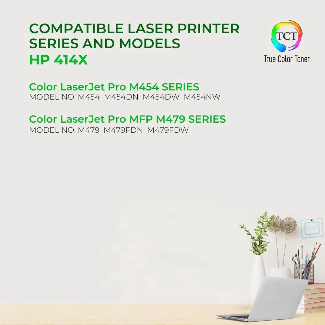 Alt view image 2 of 6 - True Color Toner 414X Color Toner Cartridge 3 Pack - Premium Compatible Replacement for HP 414X W2021X W2022X W2023X High Yield Works With HP Color LaserJet Pro M454 MFP M479