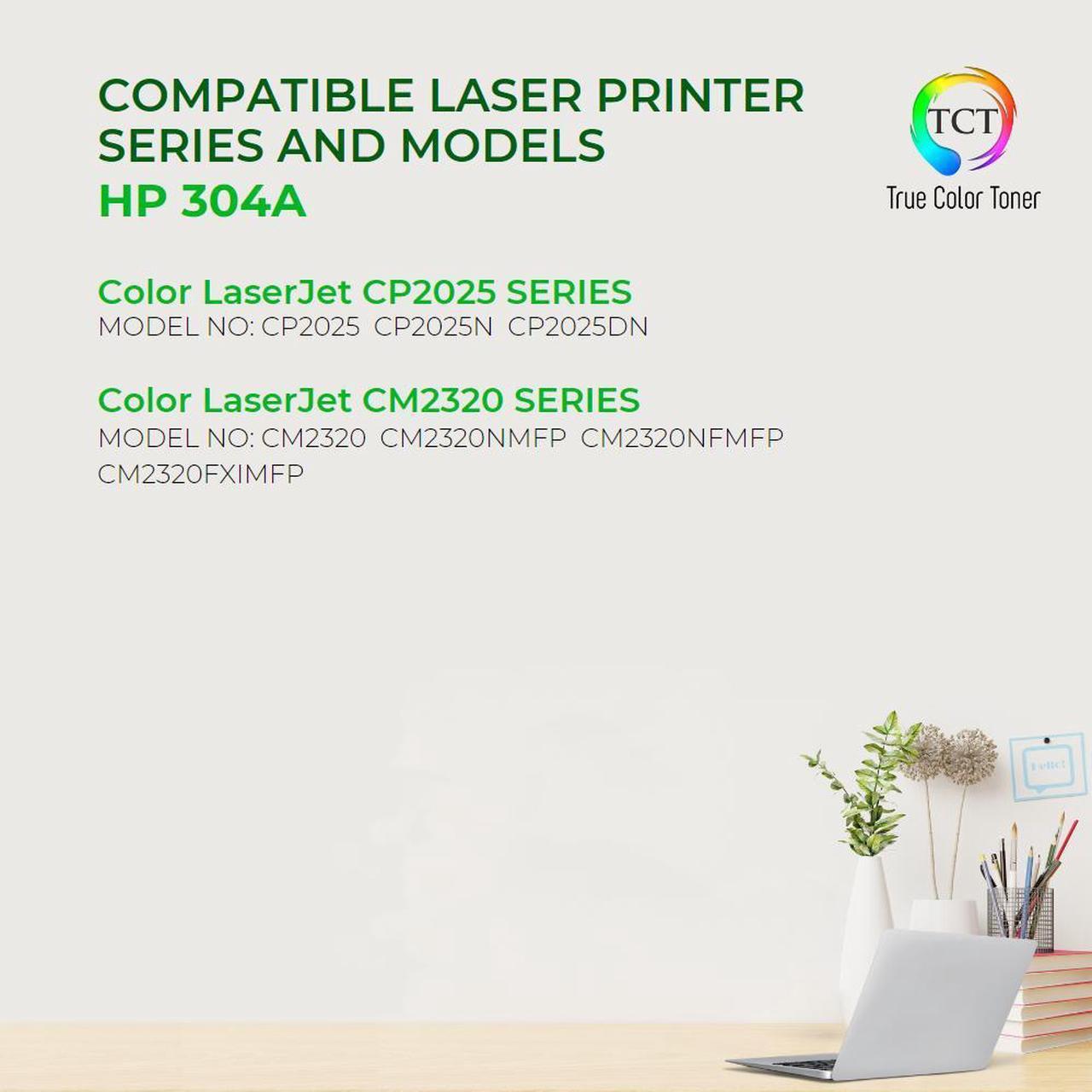 Alt view image 2 of 6 - TCT 304A Black TAA Compliant Toner Cartridge - Premium Compatible Replacement for HP 304A CC530A Works With HP Color LaserJet CP2025 CP2025N CP2025DN, CM2320 CM2320N MFP Printers