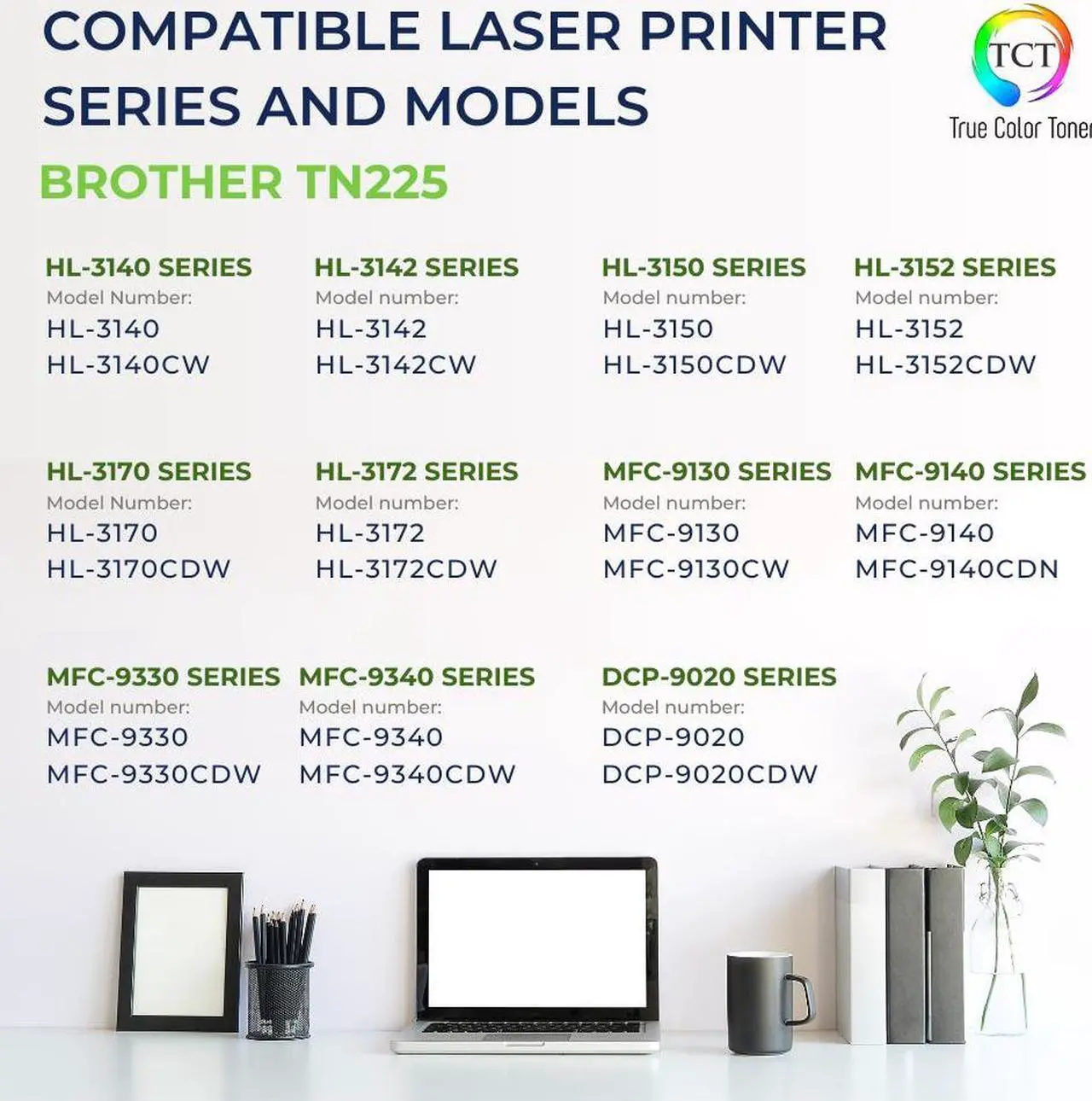 Alt view image 2 of 6 - True Color Toner TN225 Black Toner Cartridge - Premium Compatible Replacement for Brother TN-221 TN221BK Black Works With Brother HL-3140 3150 3170 MFC-9130 9140 DCP-9020