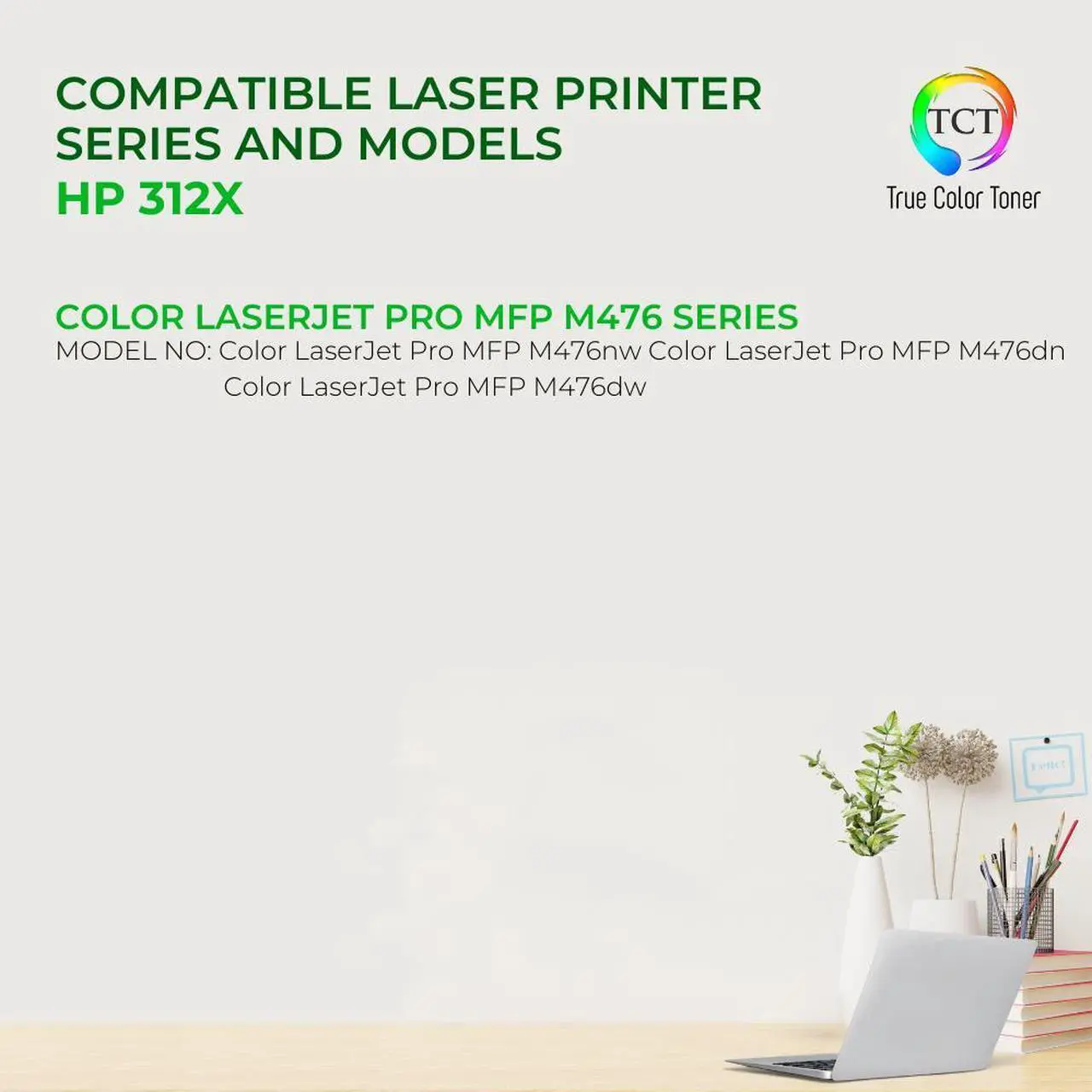 Alt view image 2 of 6 - TCT 312X Black TAA Compliant Toner Cartridge - Premium Compatible Replacement for HP 312X CF380X High Yield Works With HP Color LaserJet Pro MFP M476NW M476DN M476DW Printers