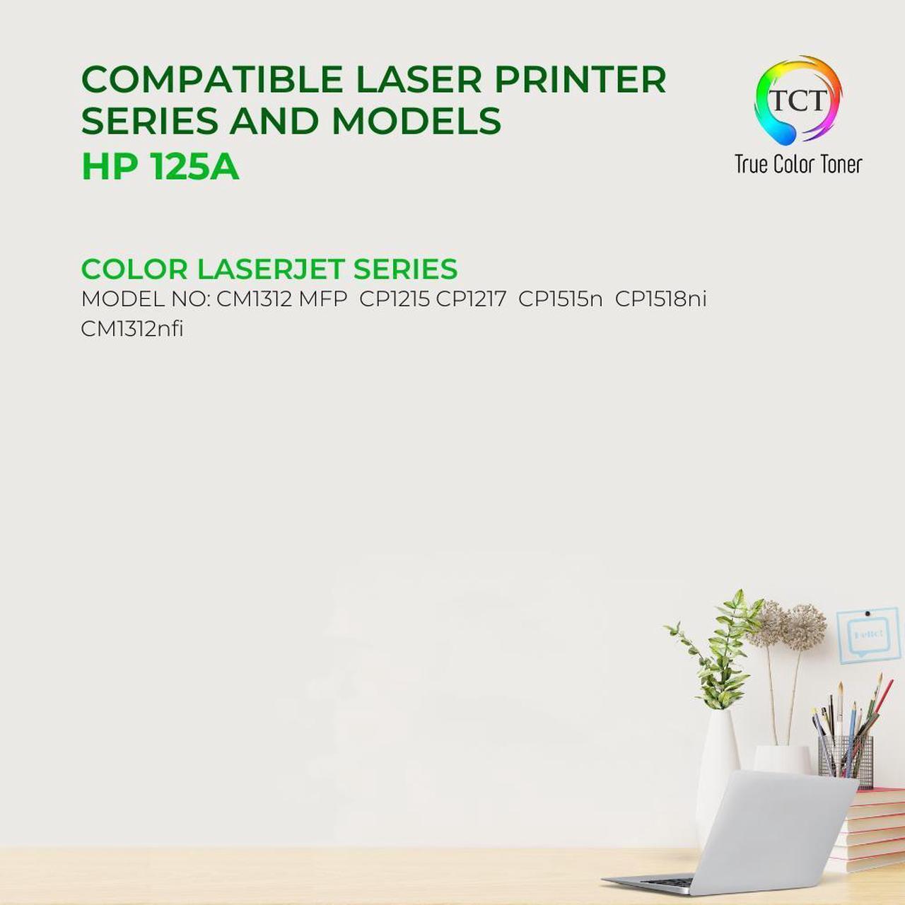 Alt view image 2 of 6 - True Color Toner 125A Black Toner Cartridge 2 Pack - Premium Compatible Replacement for HP 125A CB540A Works With HP Color LaserJet CP1215 CP1515N CP1518NI CM1312