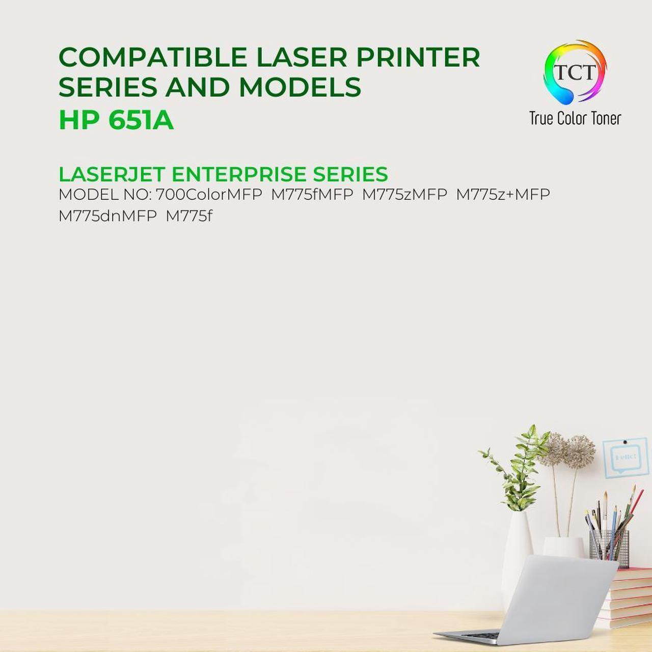 Alt view image 2 of 6 - True Color Toner 651A Black Toner Cartridge 2 Pack - Premium Compatible Replacement for HP 651A CE340A Black Works With HP Color LaserJet Enterprise 700 MFP M775dn M775f M775z M775z+